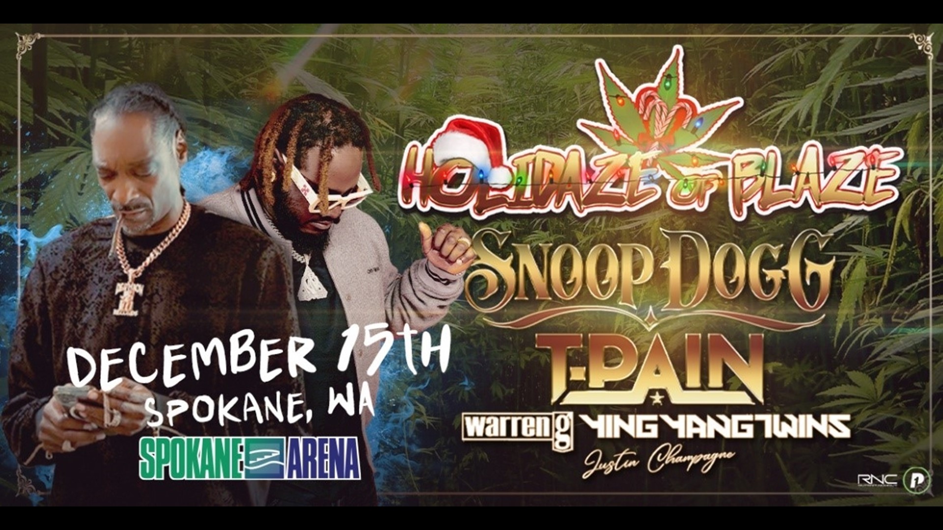 Snoop Dogg will bring his Holidaze of Blaze show to Spokane Arena on December 15.