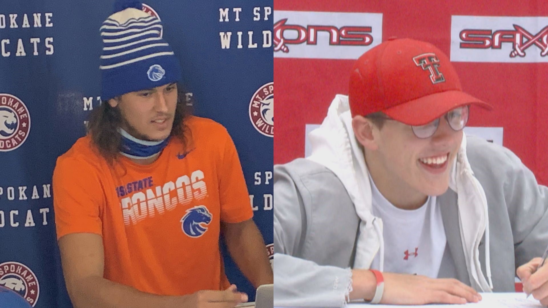 Degenhart is headed to Boise State to play basketball, while Omlin is headed to Texas Tech to high jump for the Red Raiders.