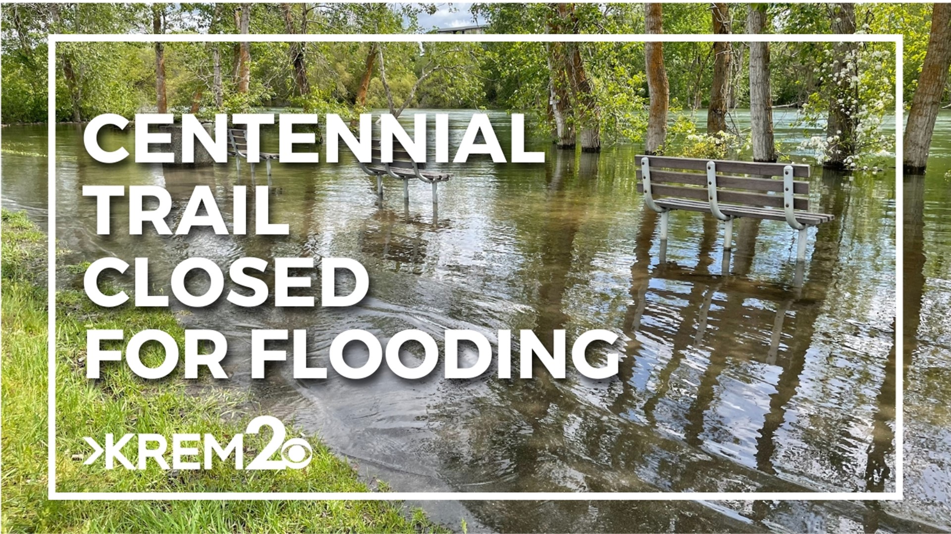 The Spokane River has flooded over into the Centennial Trail, prompting the city to close off parts of the trail that are underwater for safety.