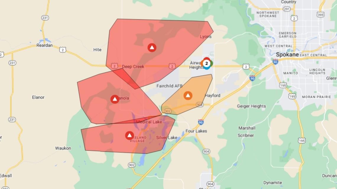 Power outage impacting 5,000 Avista customers west of Spokane | krem.com