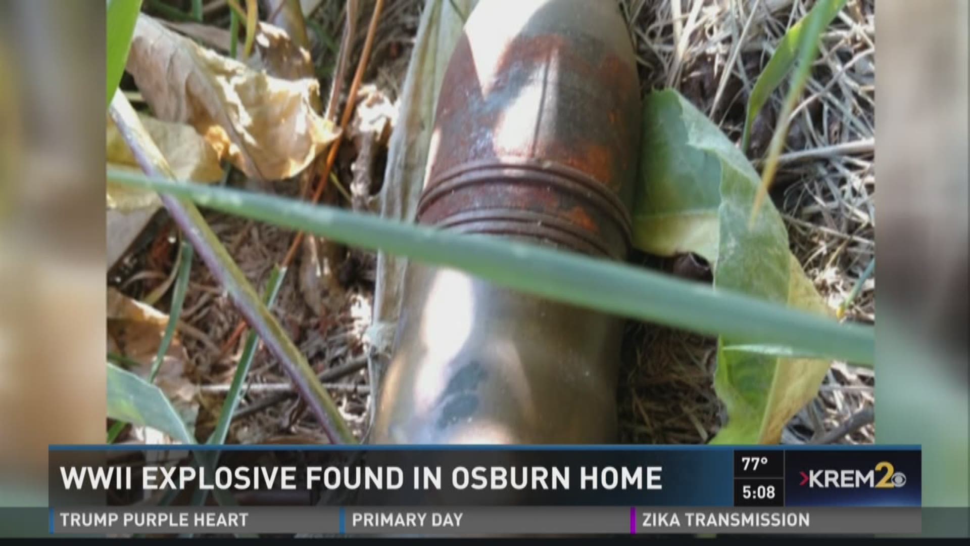 On Monday, bomb detonators from Fairchild Air Force Base traveled two hours to deal with an old artillery shell found inside an Idaho home. (8/2/16)