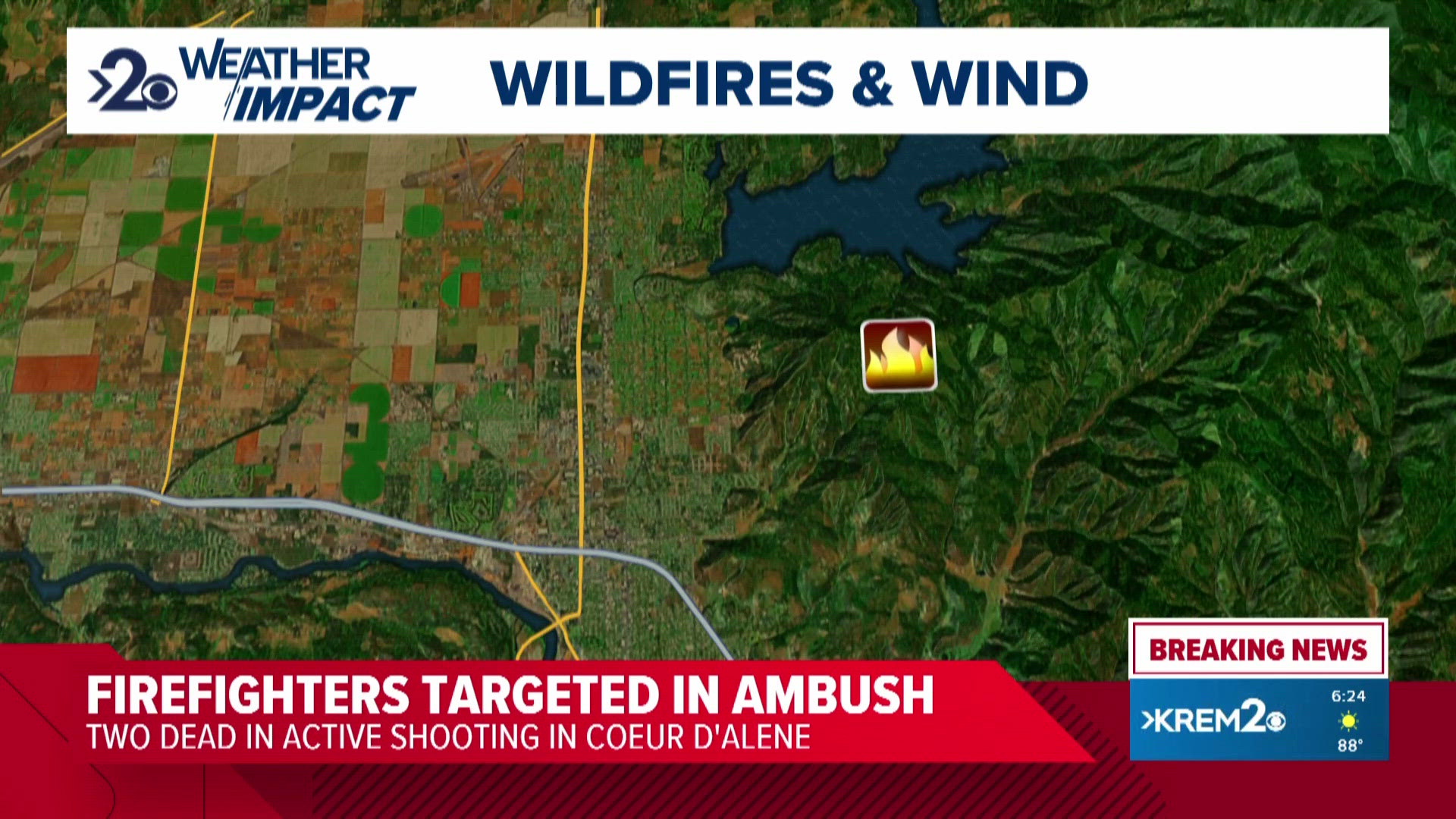 At least 2 people were killed after firefighters responded to a wildfire on Canfield Mountain near Coeur d'Alene. 
