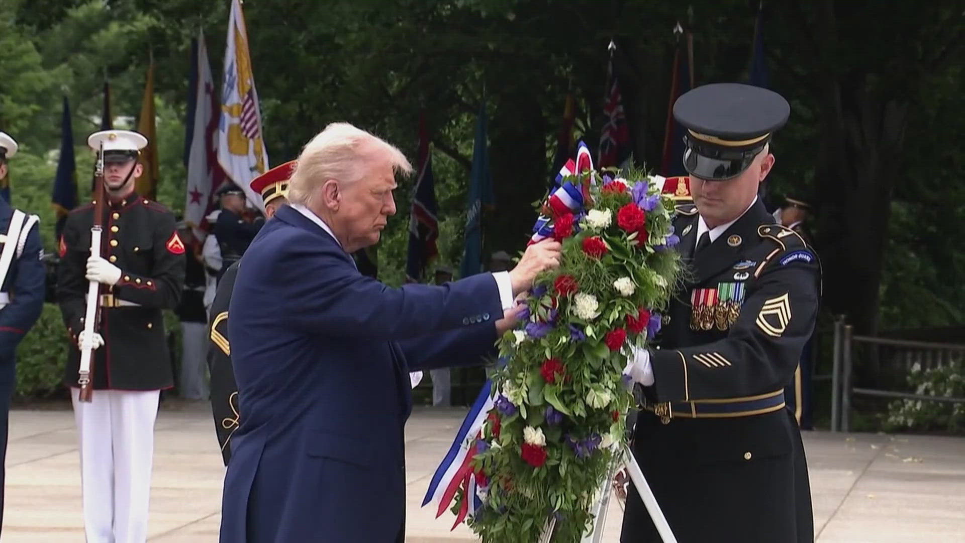 Trump commemorated the sacrifice of U.S. service members and singled out several Gold Star families to tell the stories of their fallen relatives.