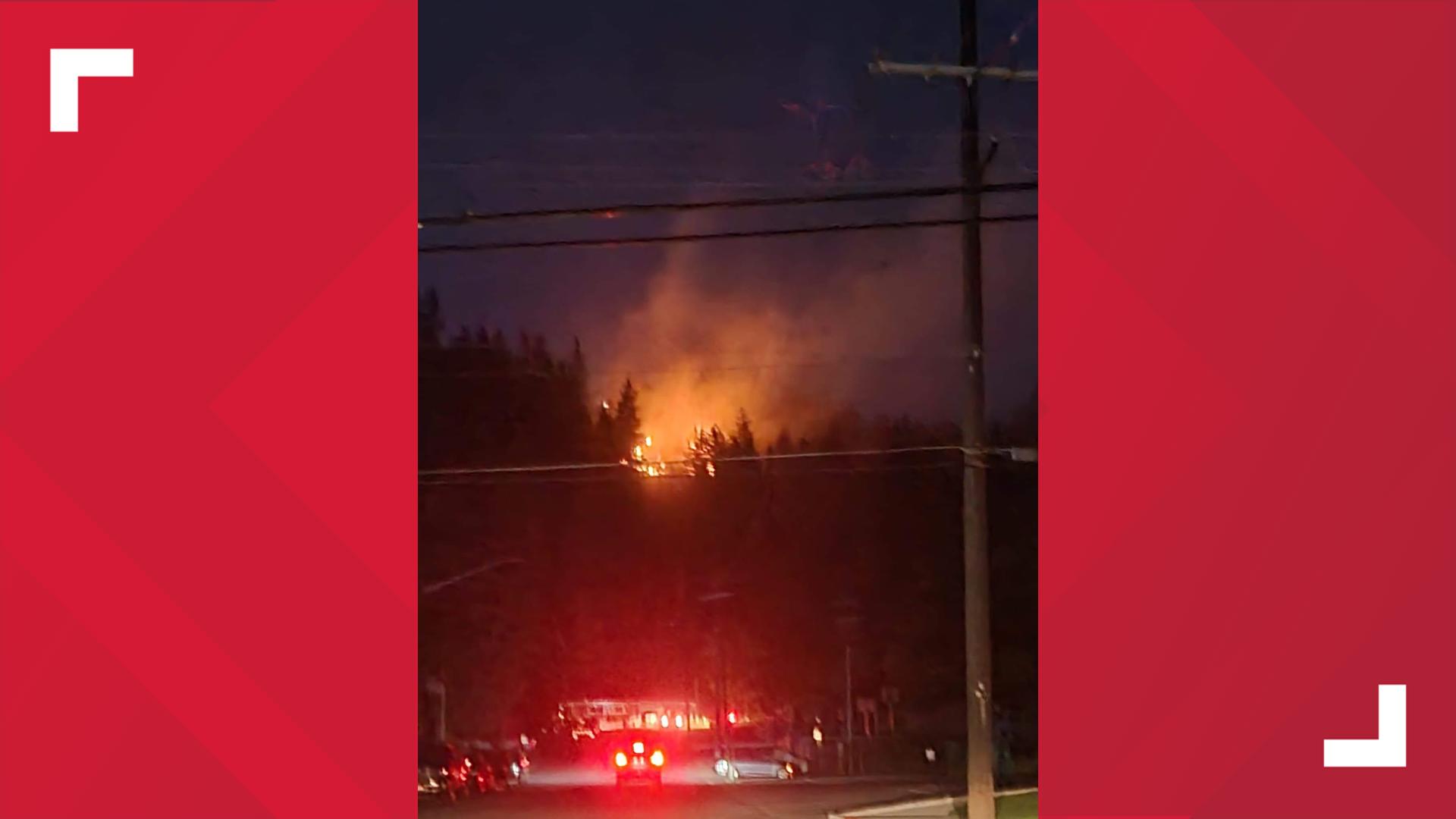 Fire breaks out behind Orofino Elementary School