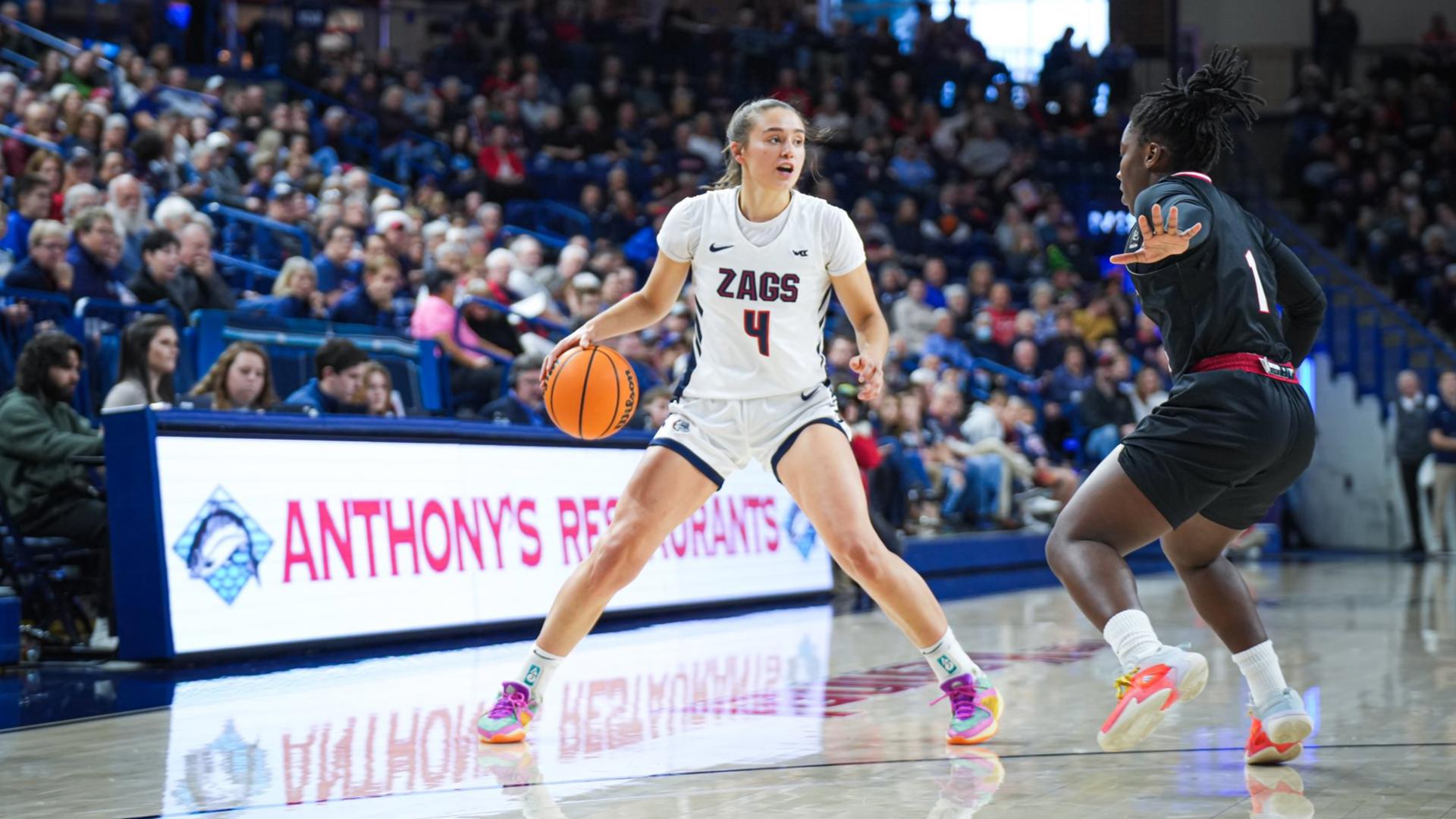 Yvonne Ejim had 28 points, Gonzaga hit 12 threes- nine combined between Calire O'Connor and Allie Turner who combined for 37points as the Zags pulled away from EWU.