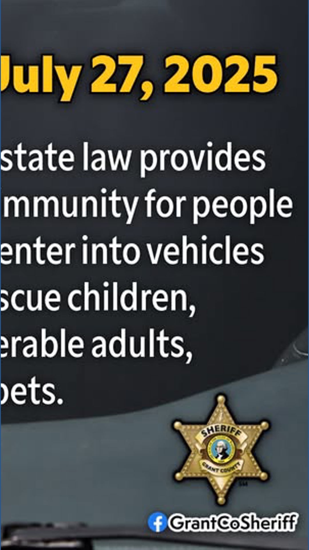 Washington law grants civil immunity for vehicle rescuers | krem.com