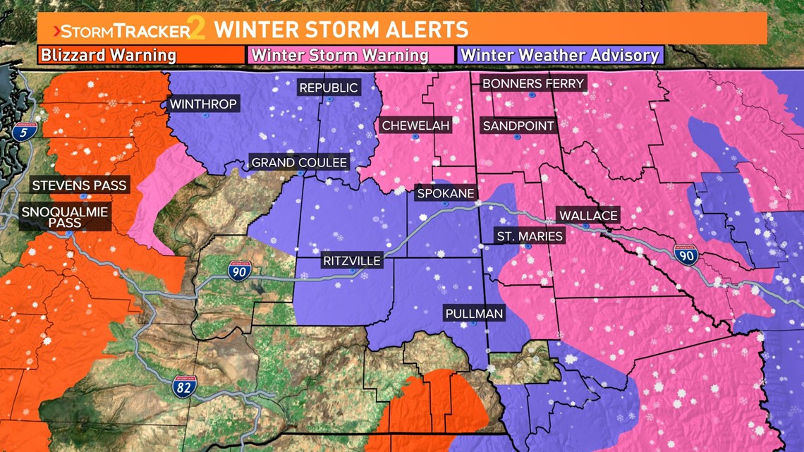 Winter Storm hits Spokane Monday; Blizzard Warnings for Cascades - Vimarsana News