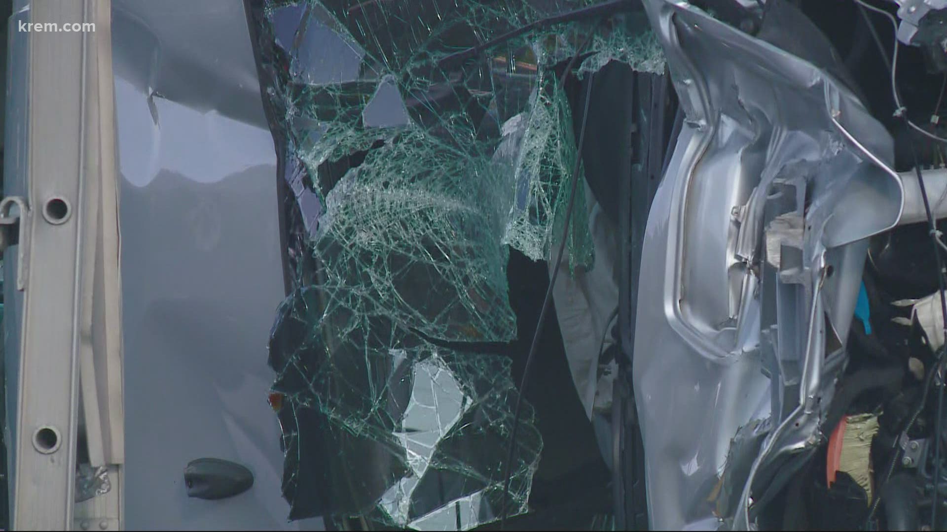 Train versus car crash in Otis Orchards, driver of car left with minor  injury 