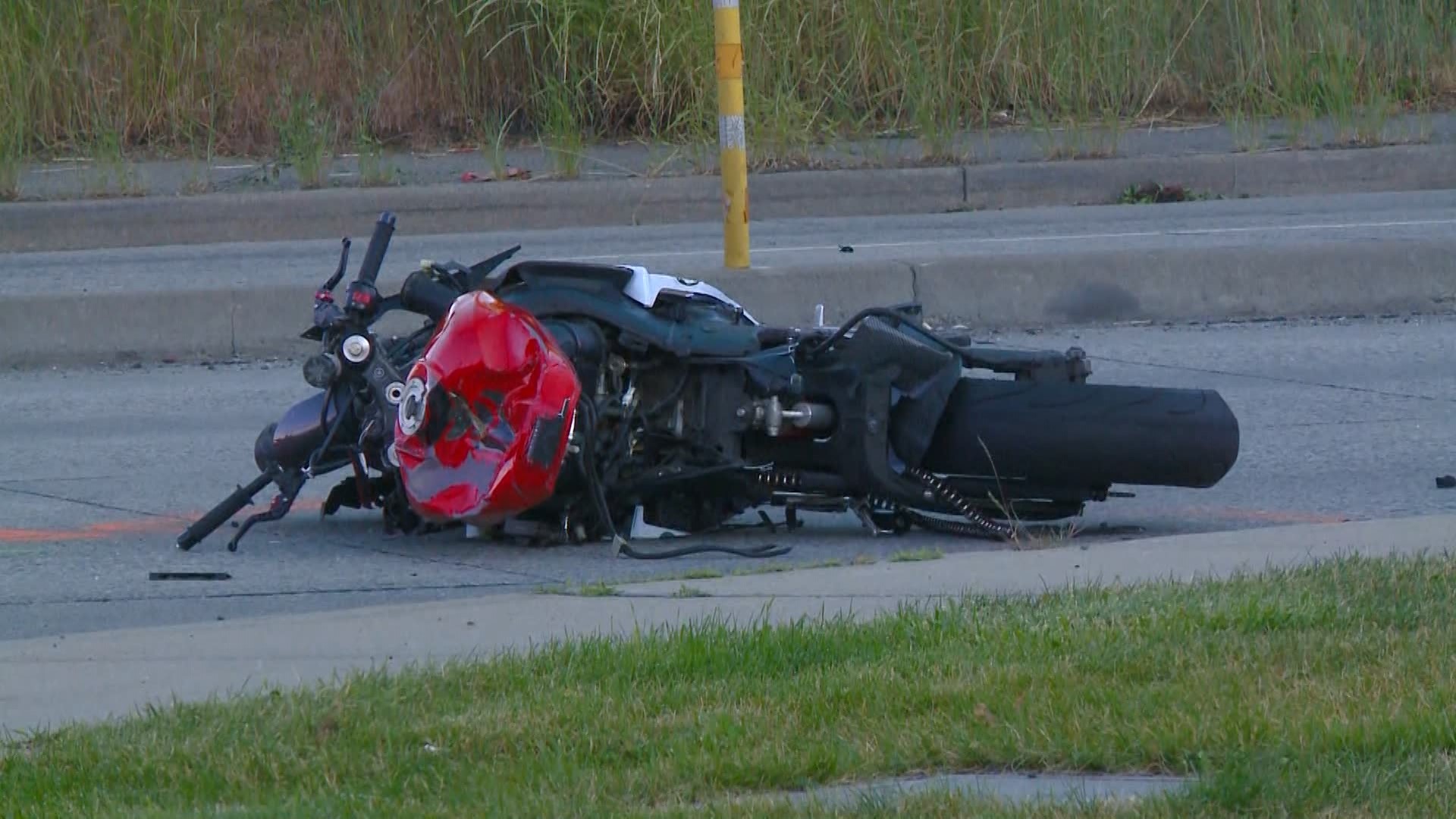 The motorcycle crashed into another car overnight after fleeing from a traffic stop.