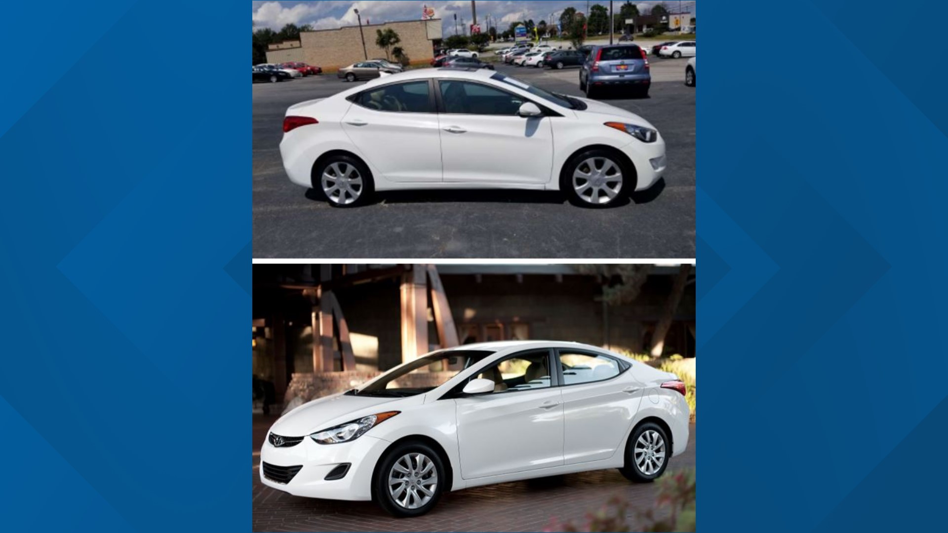 Detectives said they are interested in speaking with the occupant(s) of a white 2011-2013 Hyundai Elantra with an unknown license plate.