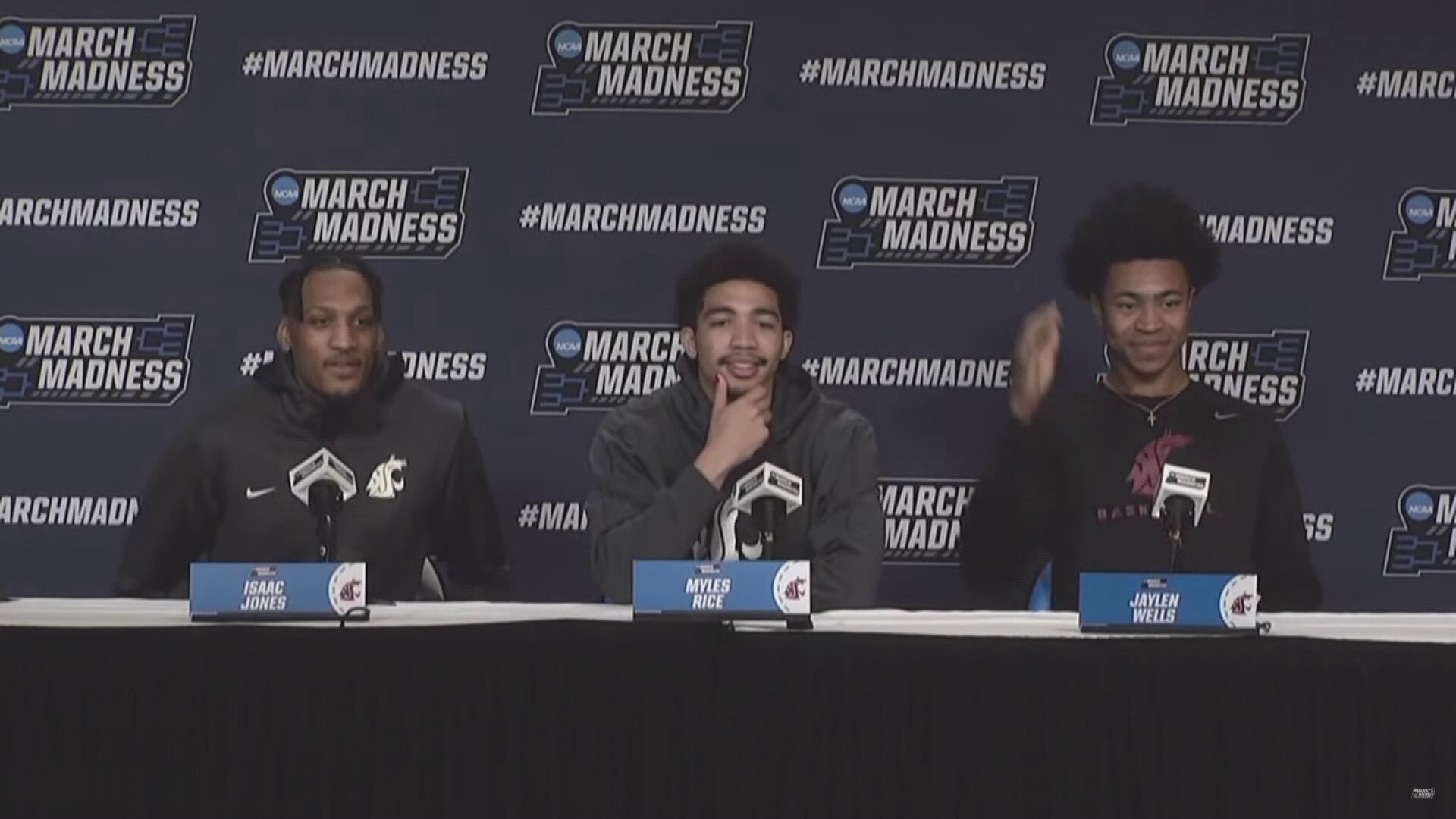 WSU players talk with the media about their second-round matchup against Iowa State in the NCAA Tournament.