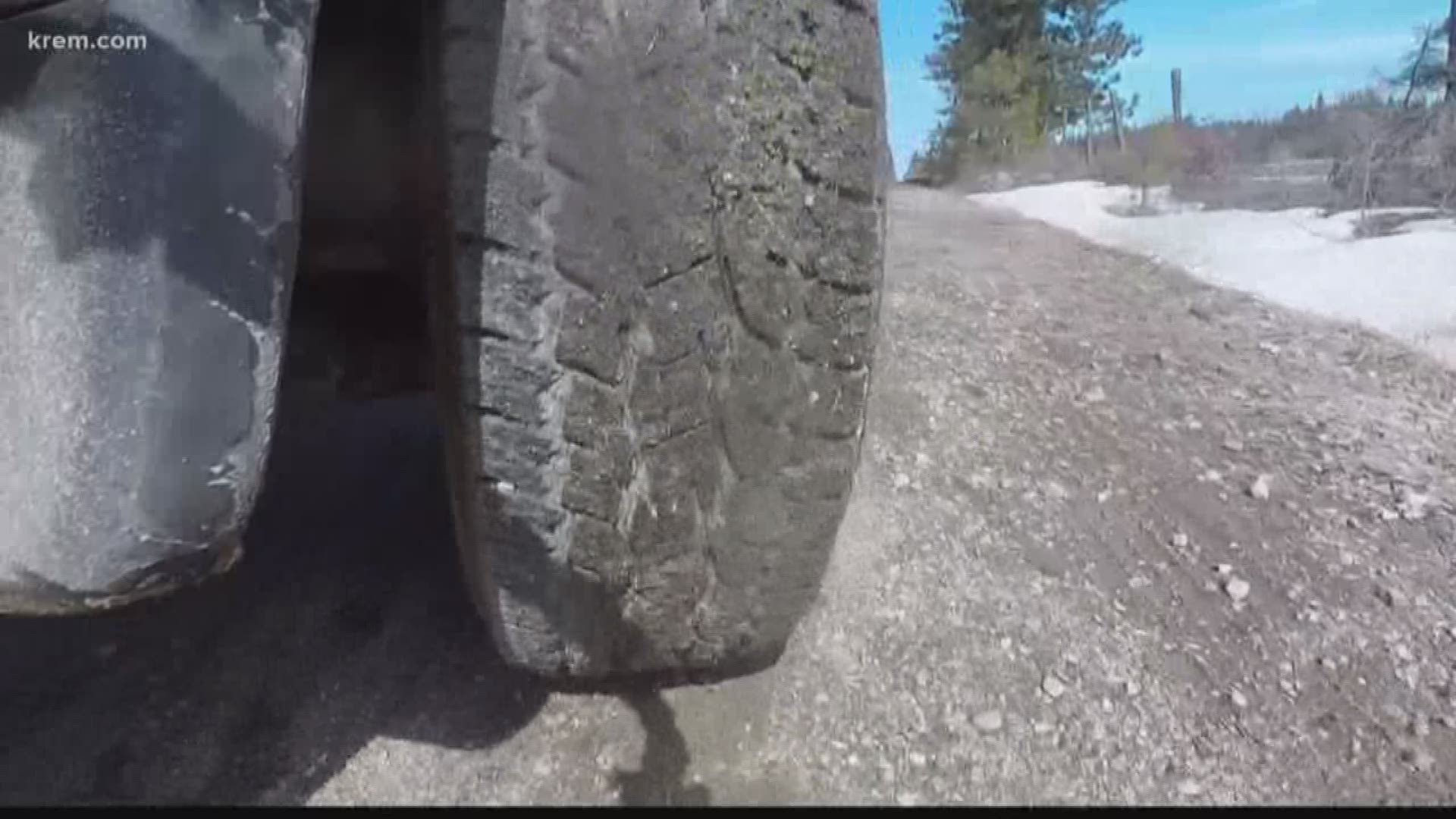 Messy road conditions in North Spokane