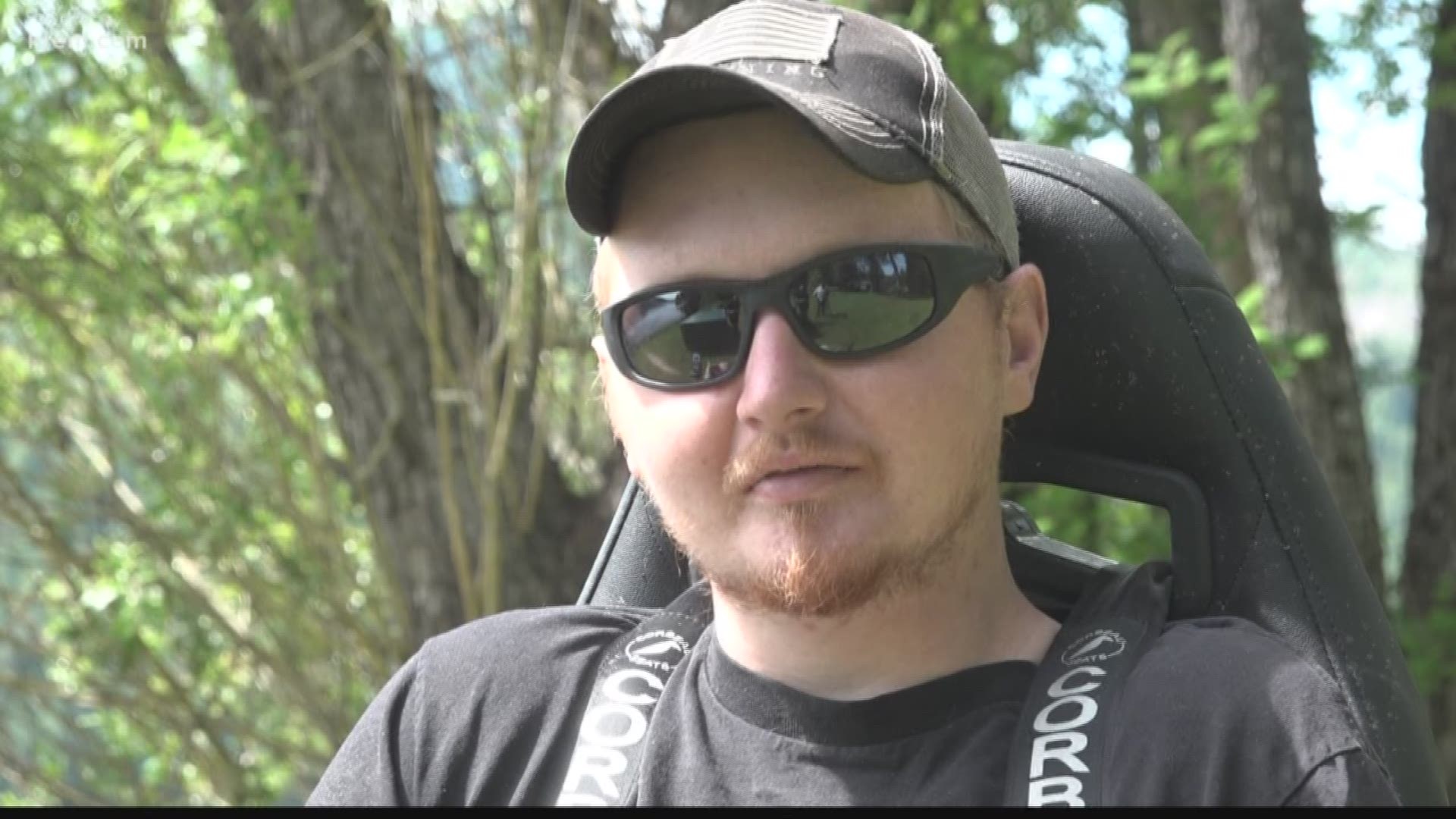 Jordan Simon was paralyzed from the chest down during an accident three years ago. In 2018, he rolled his truck in another accident.