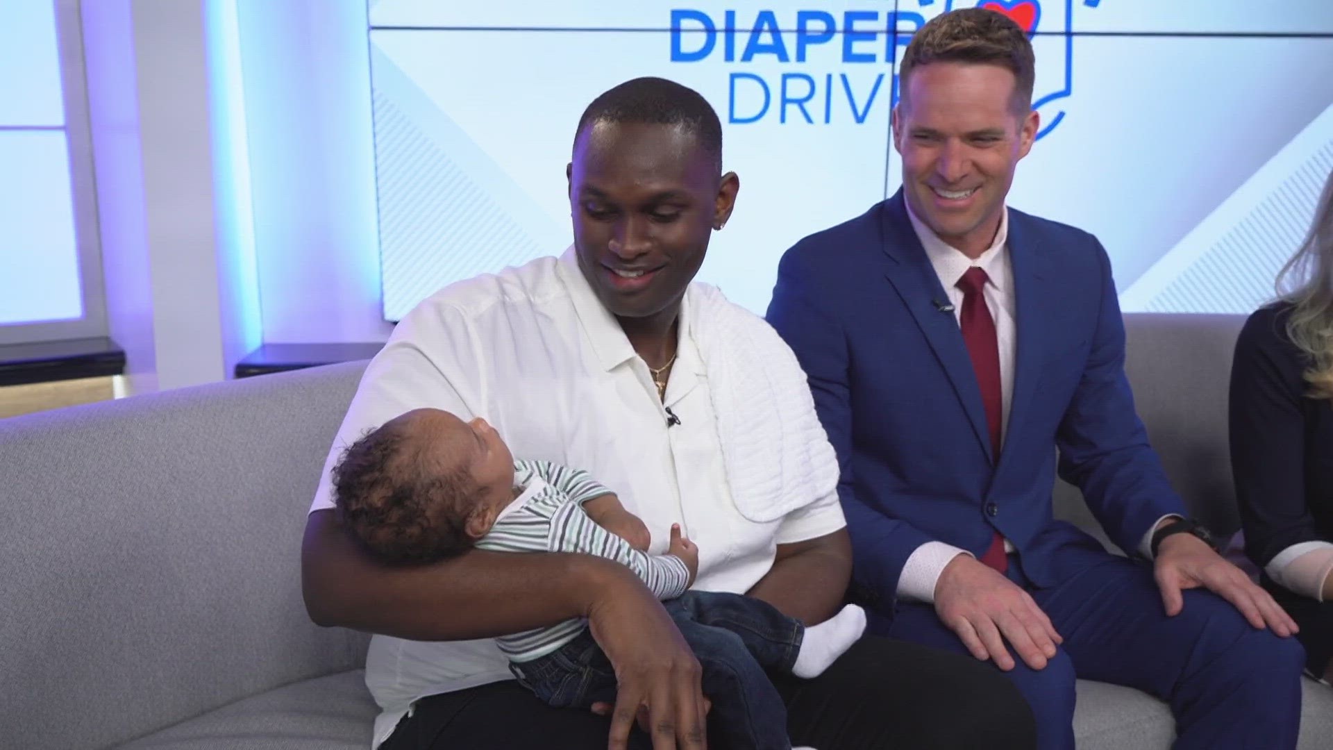 KREM Care's Diaper Drive is underway! Whitney Ward and Mark Hanrahan were joined by the Up With KREM crew as their babies made a TV debut.