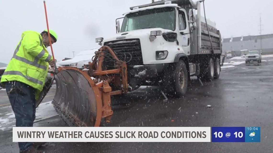 Winter weather causing slick road conditions in Spokane area | krem.com