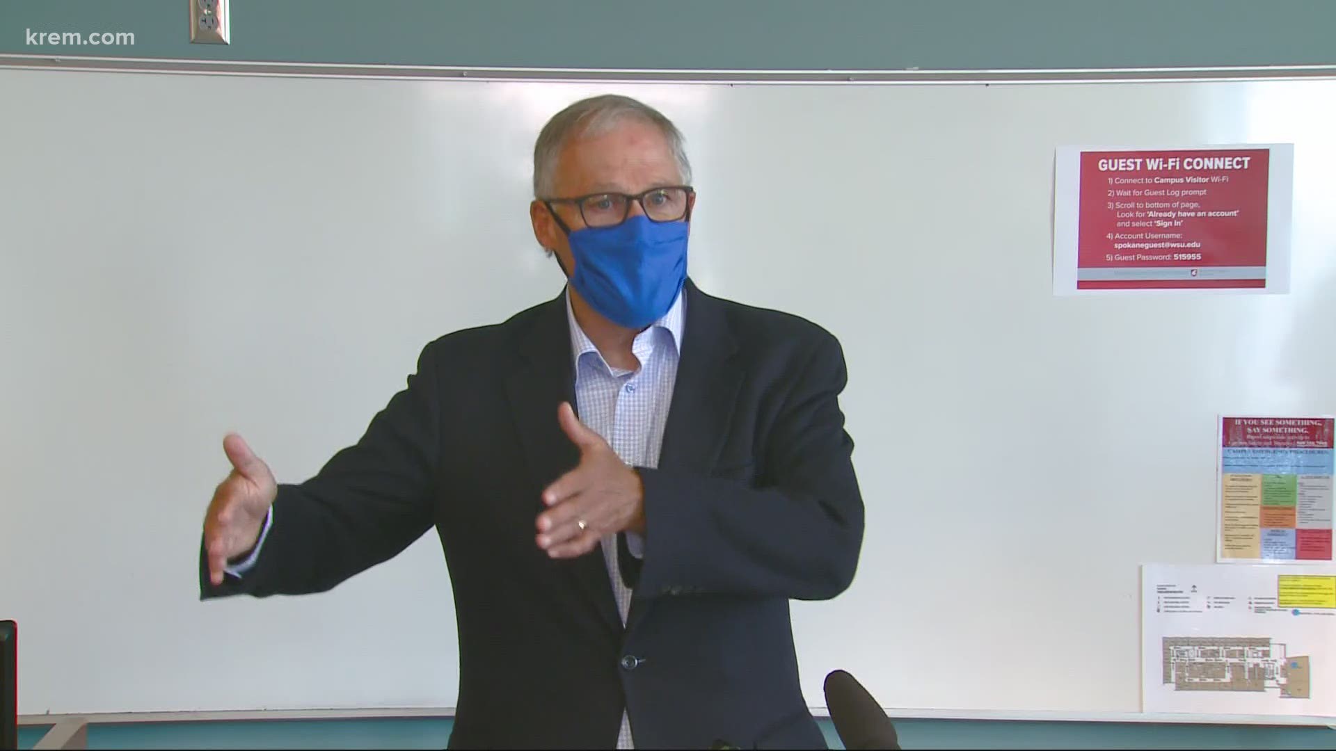 Inslee says he is concerned about the situation in Spokane, but that the city can recover if people wear masks.