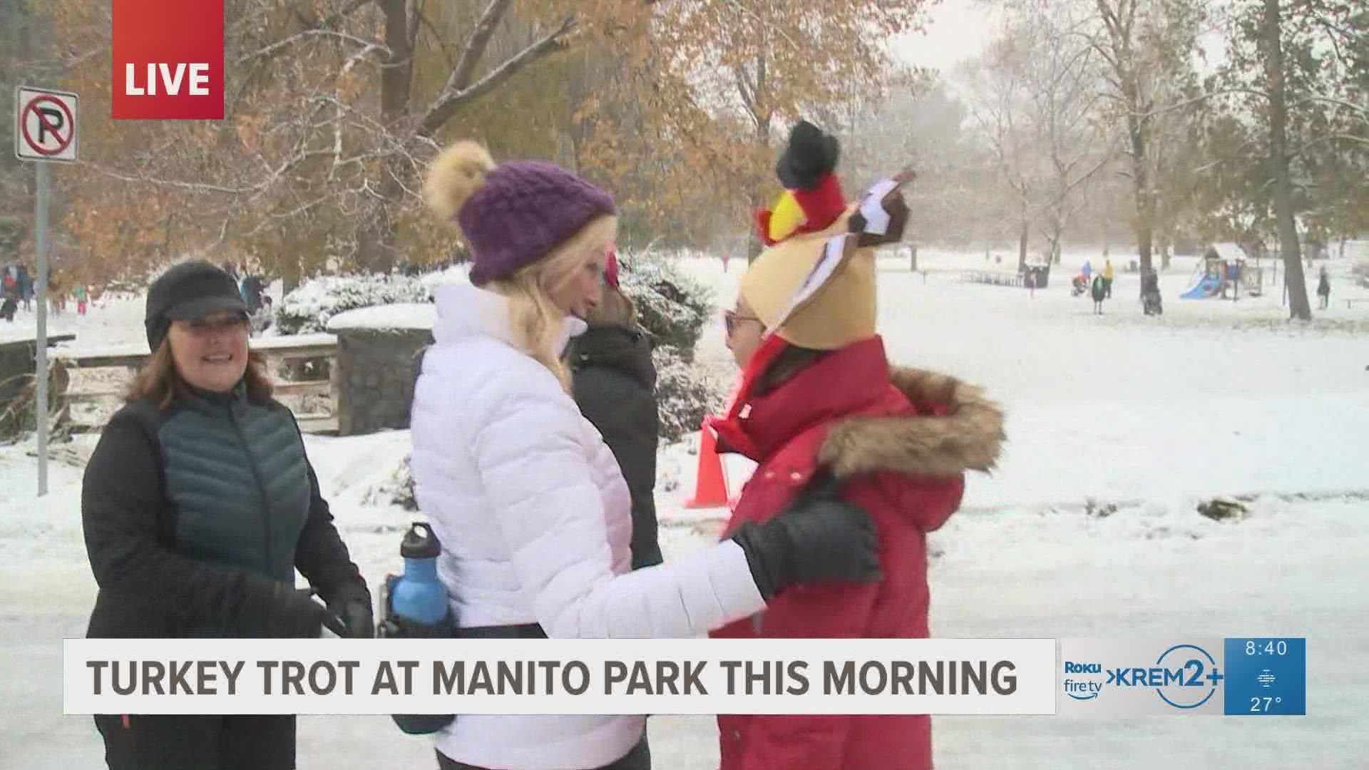 Runners and walkers came to Manito Park on Thanksgiving morning for the annual Turkey Trot.