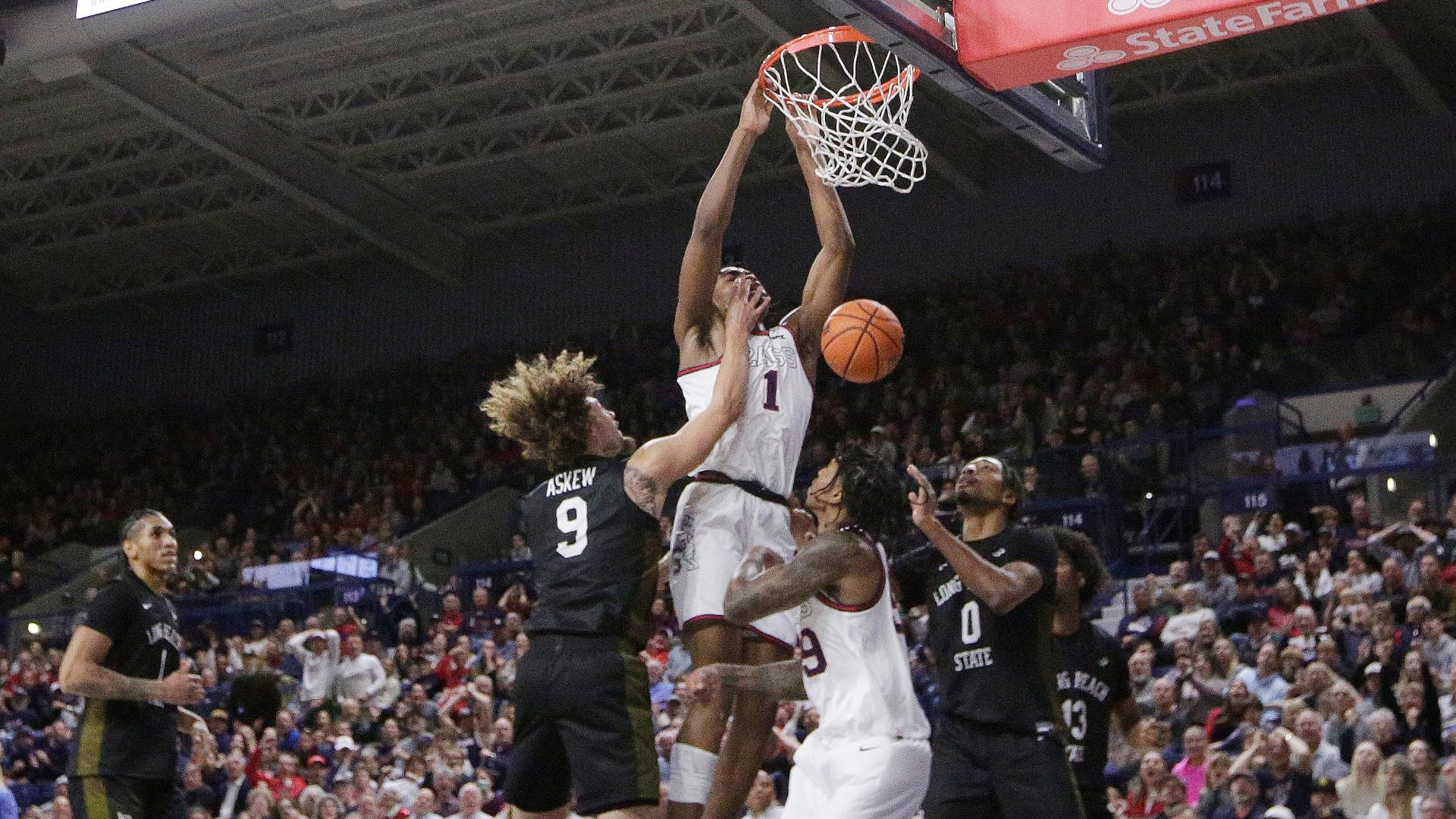 Graham Ike and Khalif Battle combine for 30 points to lead 5 Zags in double figures in the win.