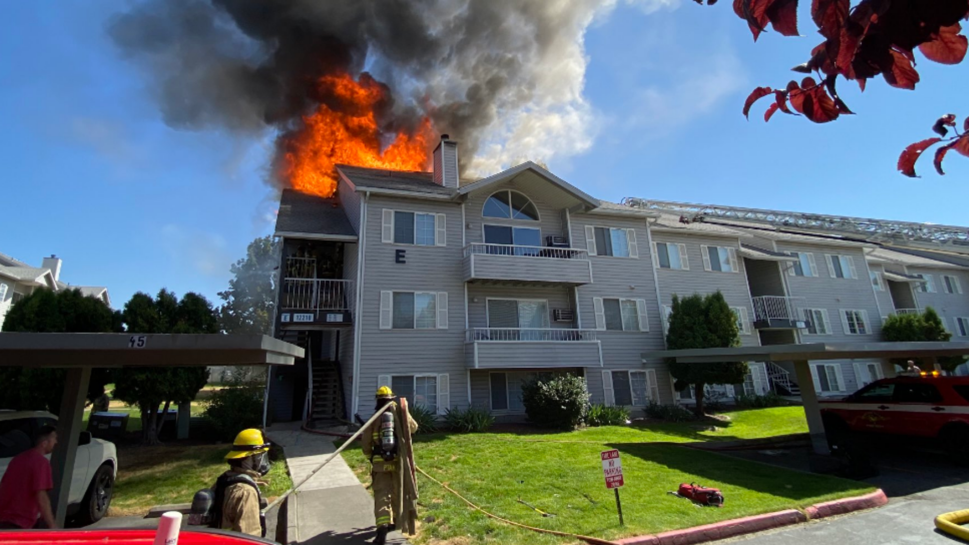 Two firefighters injured in Spokane Valley apartment fire | krem.com