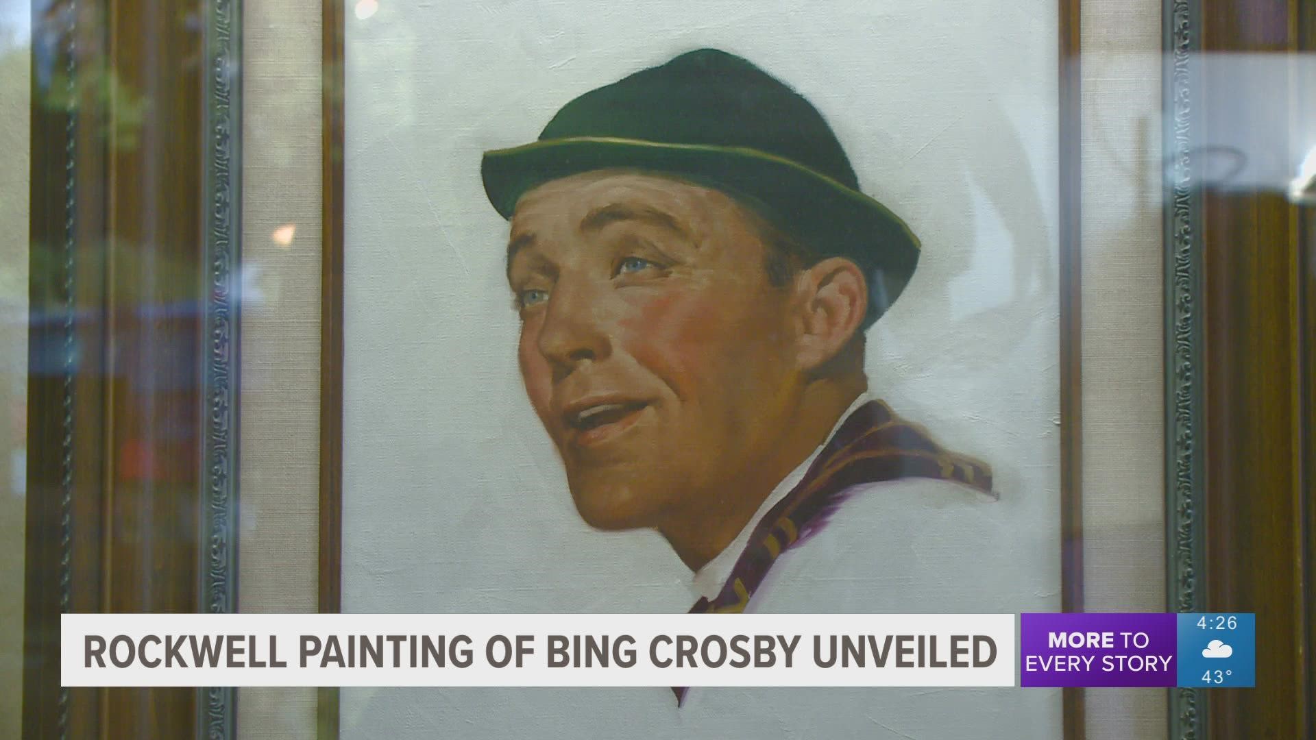 A Norman Rockwell painting of Bing Crosby was unveiled at the Bing Crosby Home Museum in Spokane.
