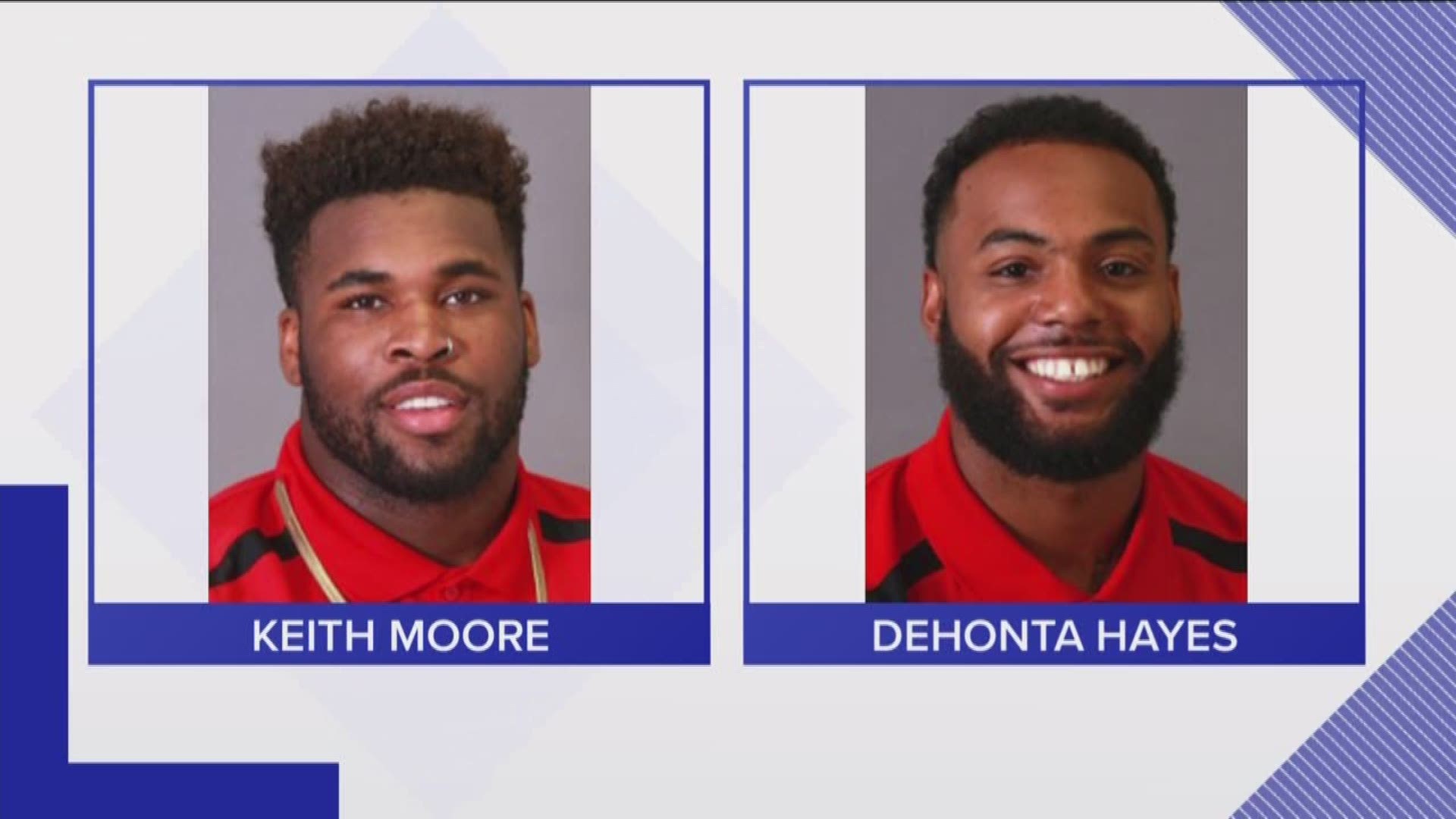EWU football players Dehonta Hayes and Keith Moore, who were shot in downtown Spokane on Saturday, are listed as projected starters for the 2019 season.
