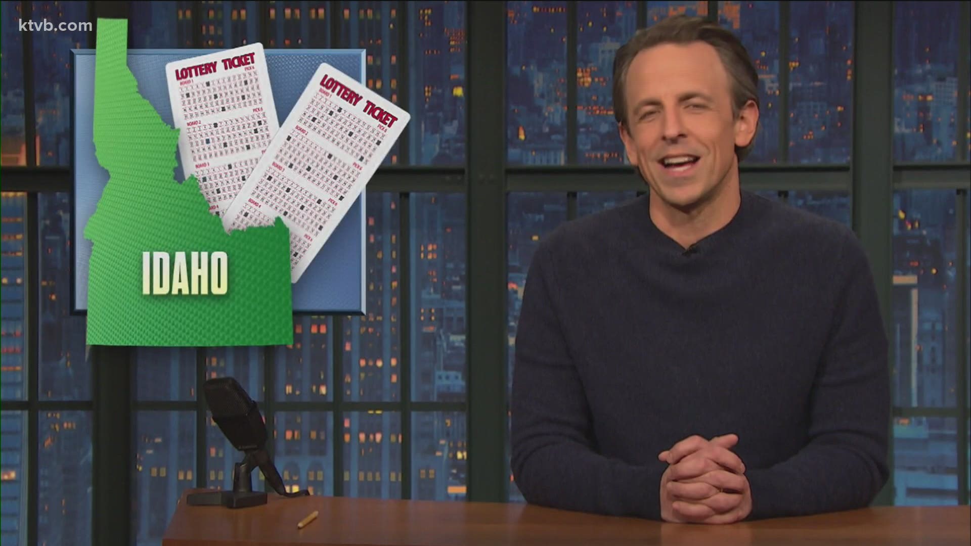 Jimmy Fallon and Seth Meyers each found humor in a story about an Idaho man who won the lottery for the sixth time.