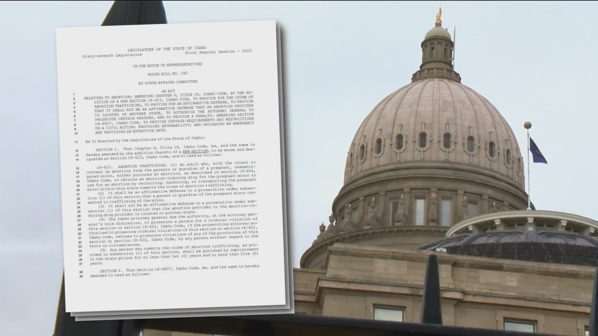 Lawmakers call it "abortion trafficking" if someone helping the pregnant minor conceals it from that person's parents.