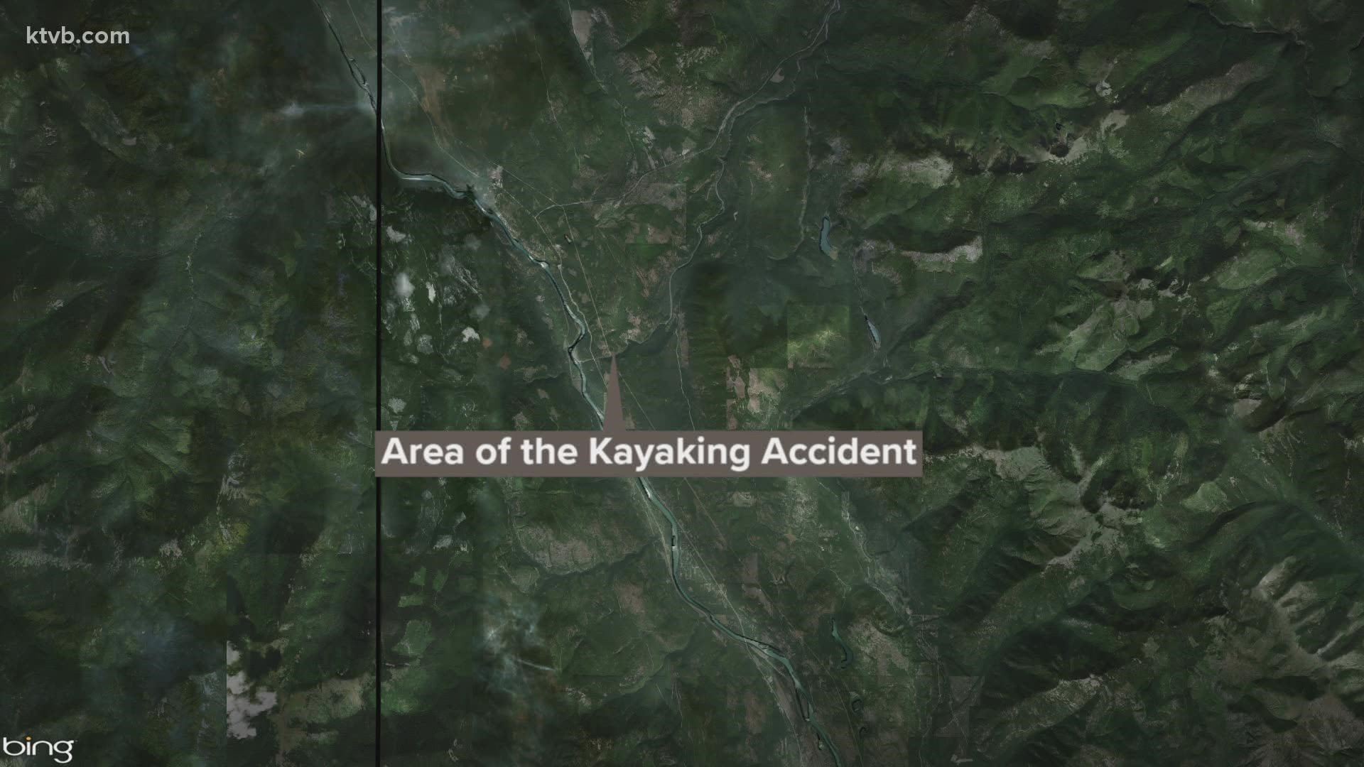 Officials say the 50-year-old fell out of his kayak in a stretch of rough water, and his companions were unable to reach him.