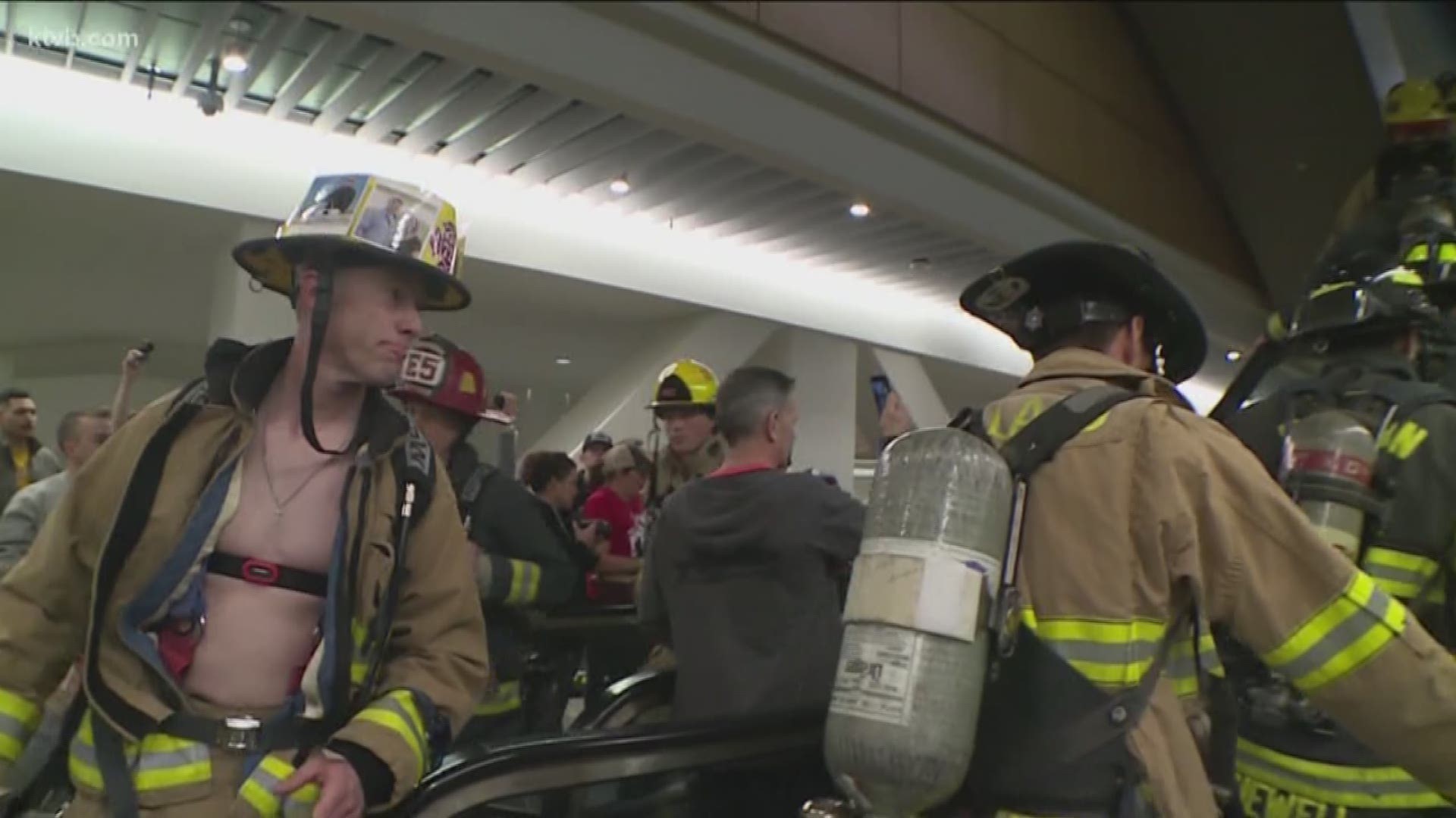The 28th Annual Firefighter Stairclimb saw 2,200 firefighters gear up and climb to raise money for the Leukemia and Lymphoma Society.
