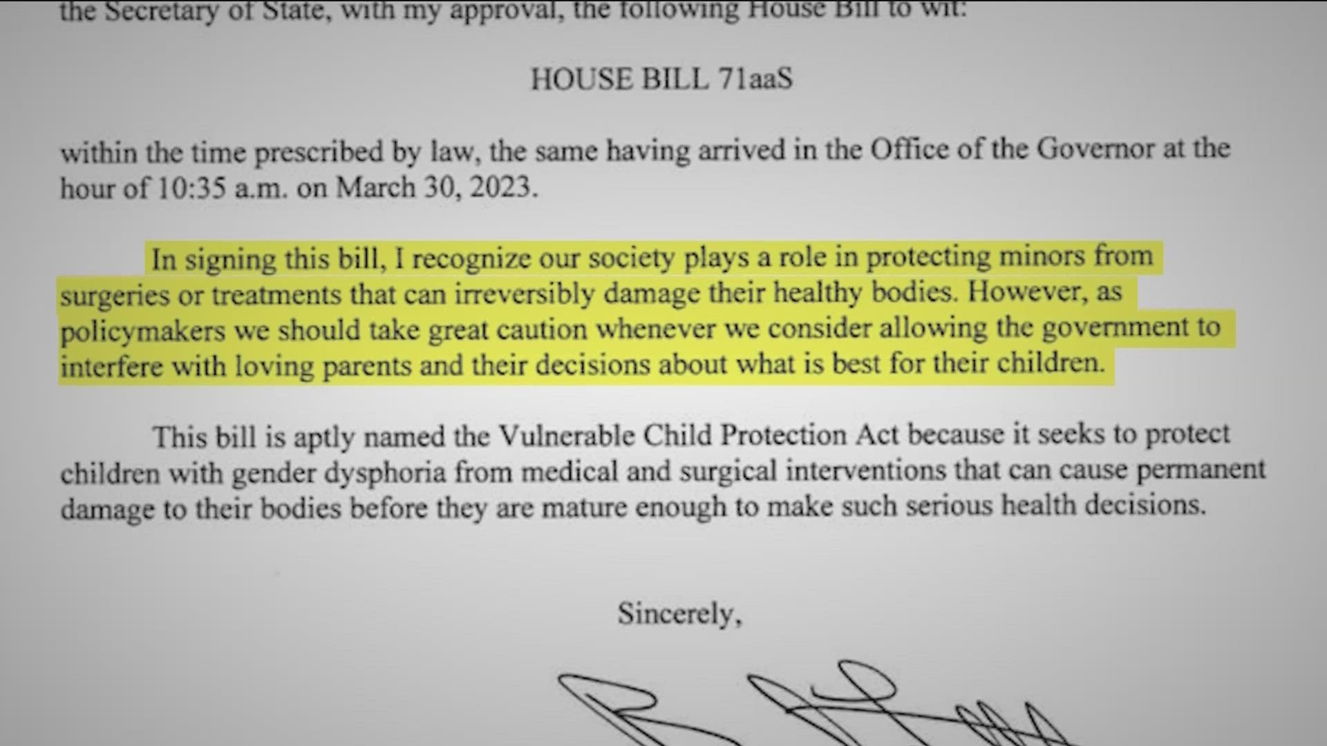 Idaho Governor Brad Little signed into law a bill on Tuesday that would ban transgender minors from accessing gender affirming care.