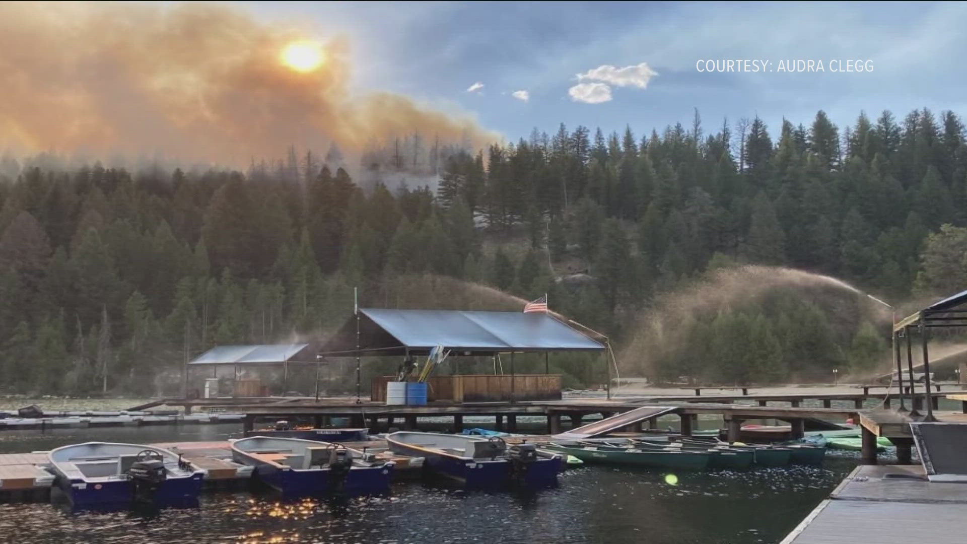 The popular retreat near Stanley has been threatened by flames from the Bench Lake Fire, which is currently about 1,850 acres.