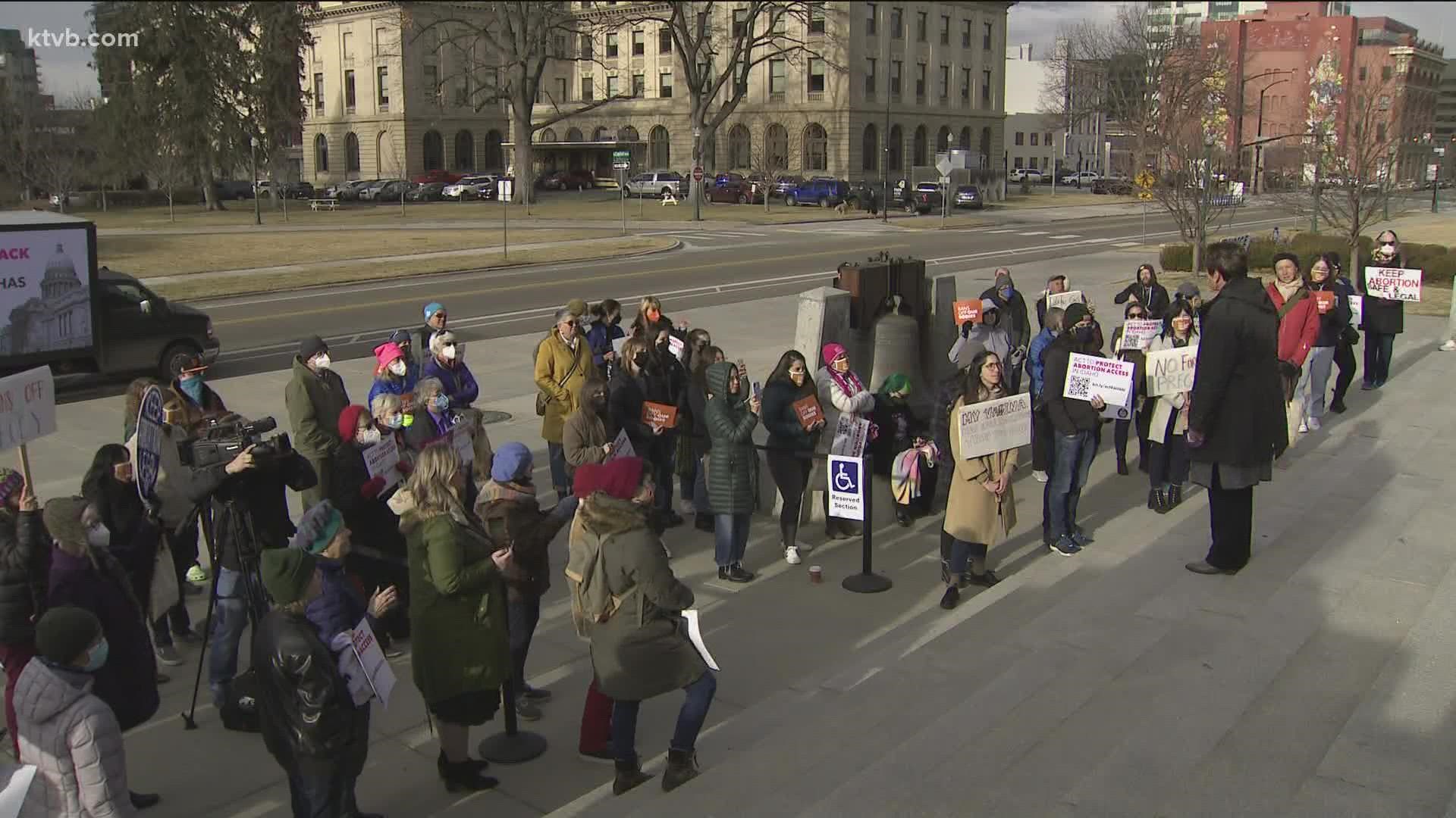 Abortion rights protest held at Idaho State Capitol building | krem.com