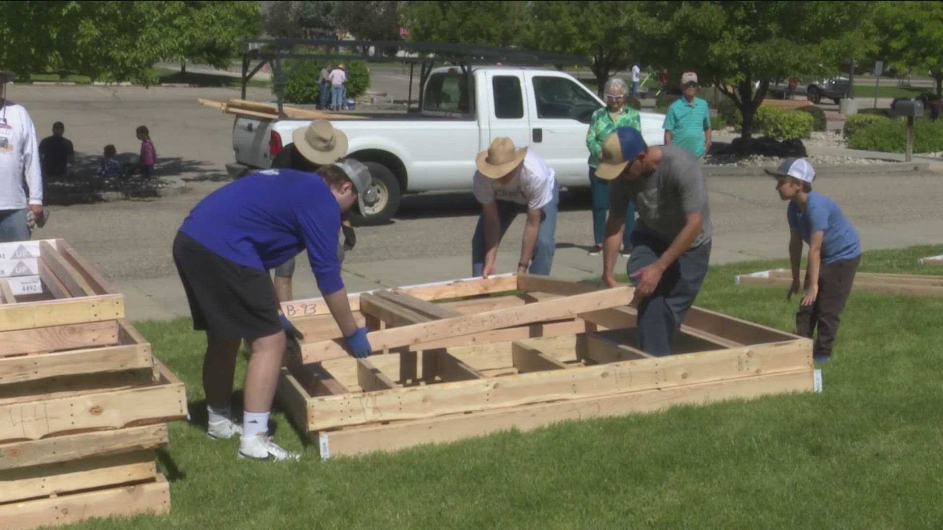 Every year, members of Cathedral of the Rockies gather to frame a house for Boise Valley Habitat for Humanity.