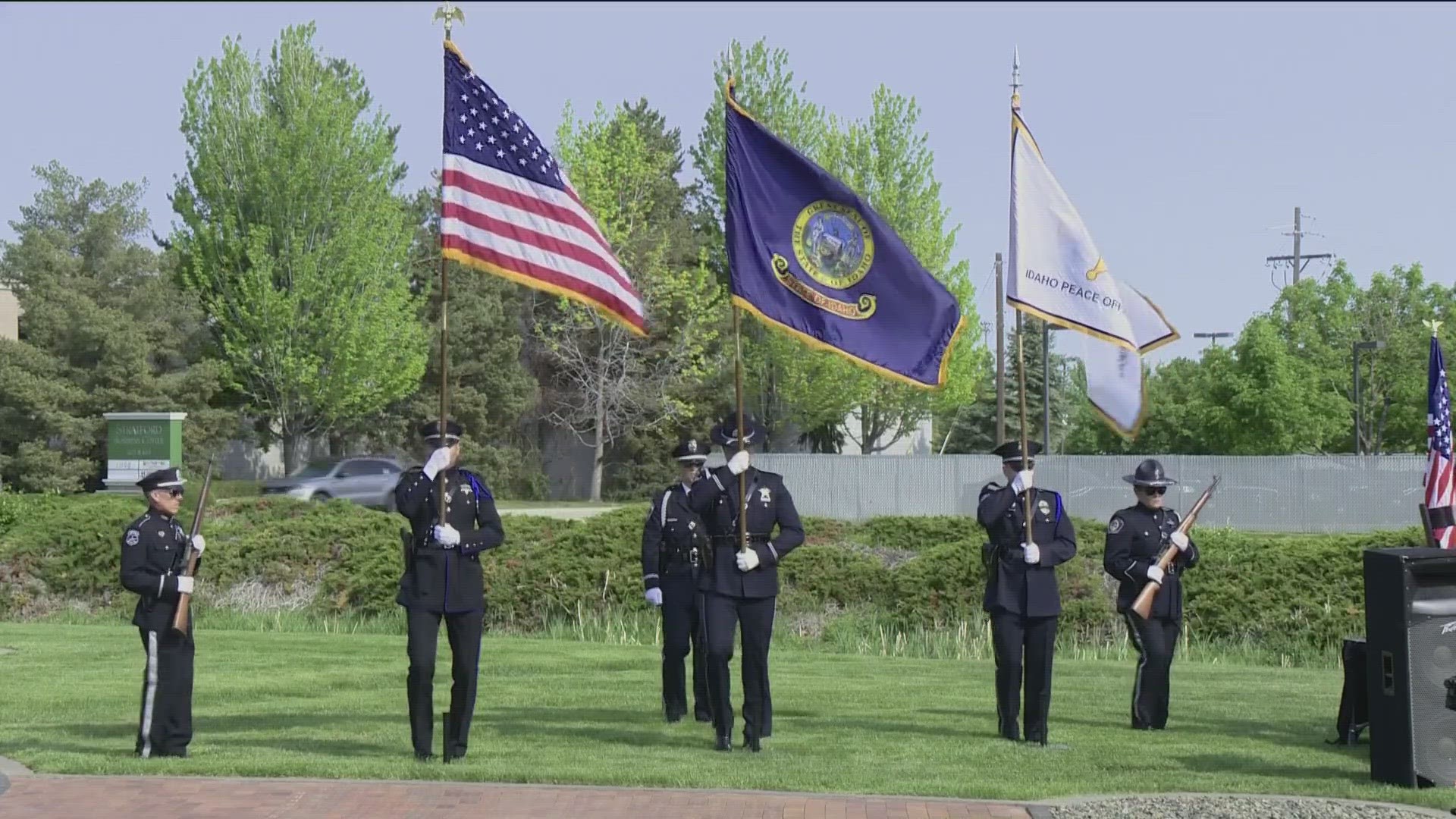 Idaho state Police honor officers who have died while on active police duty. A special ceremony at the Idaho Peace Officers Memorial at the ISP headquarters.