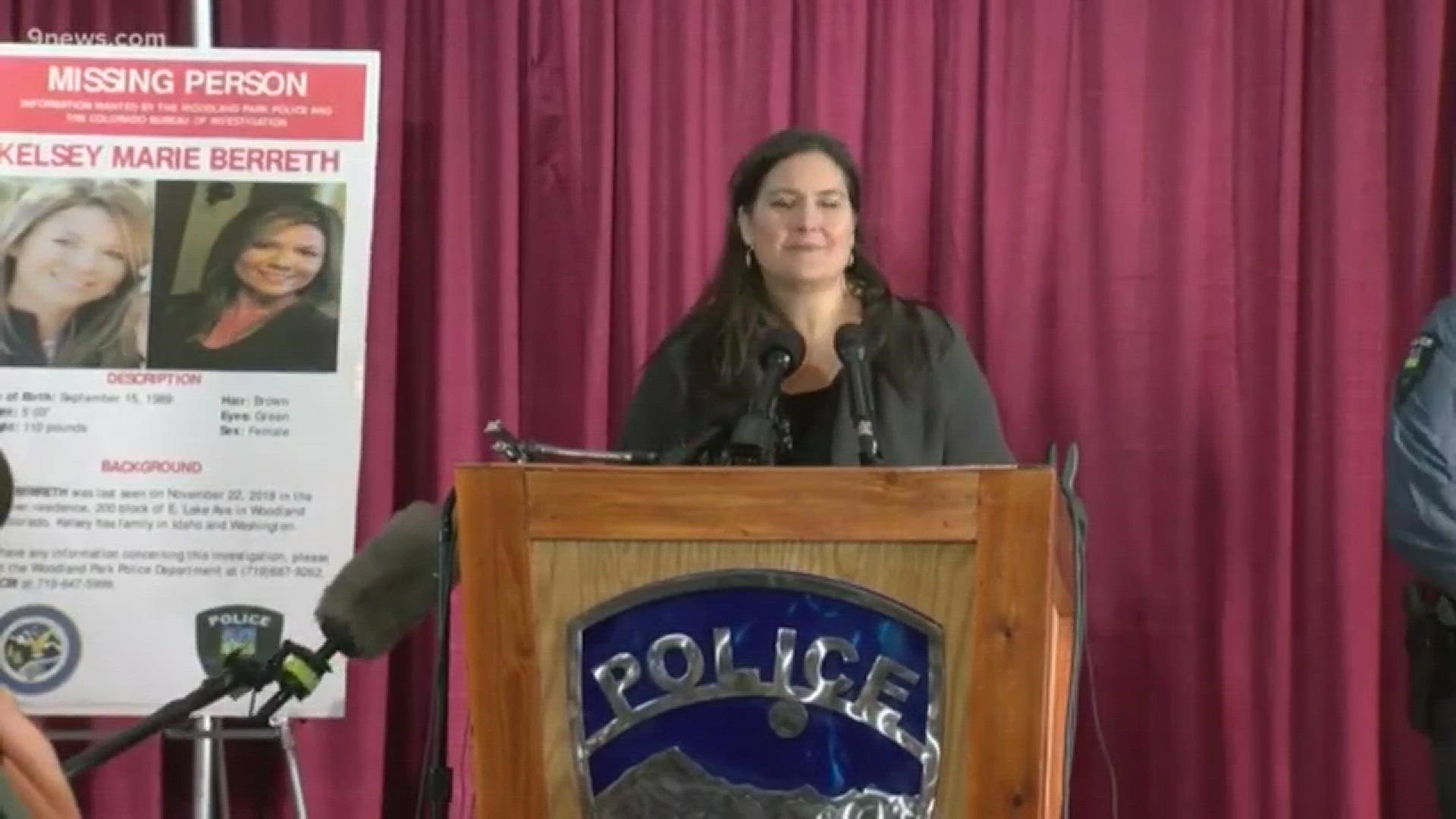 Law enforcement officials held a press conference Friday afternoon to give an update in the search for 29-year-old Kelsey Berreth.