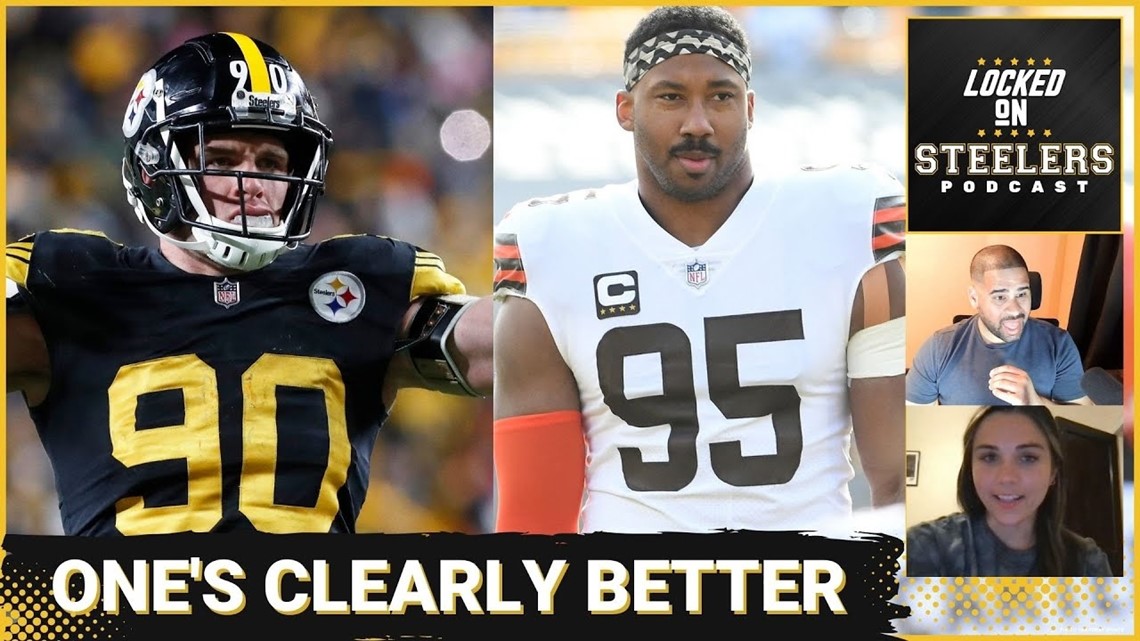 Steelers EDGE Alex Highsmith reacts to T.J. Watt's…