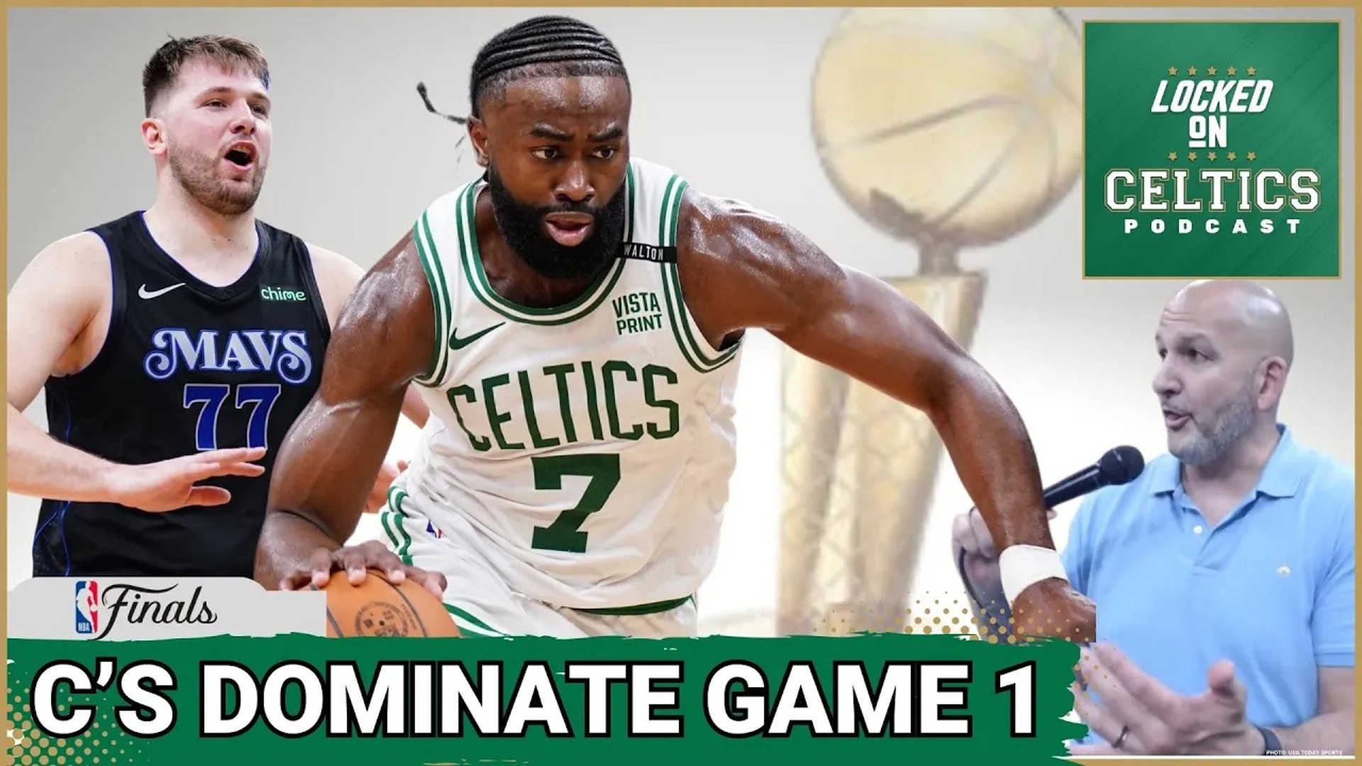 The Celtics got huge games from Jaylen Brown and Kristaps Porzingis to dominate the Dallas Mavericks in Game 1 of the NBA Finals.