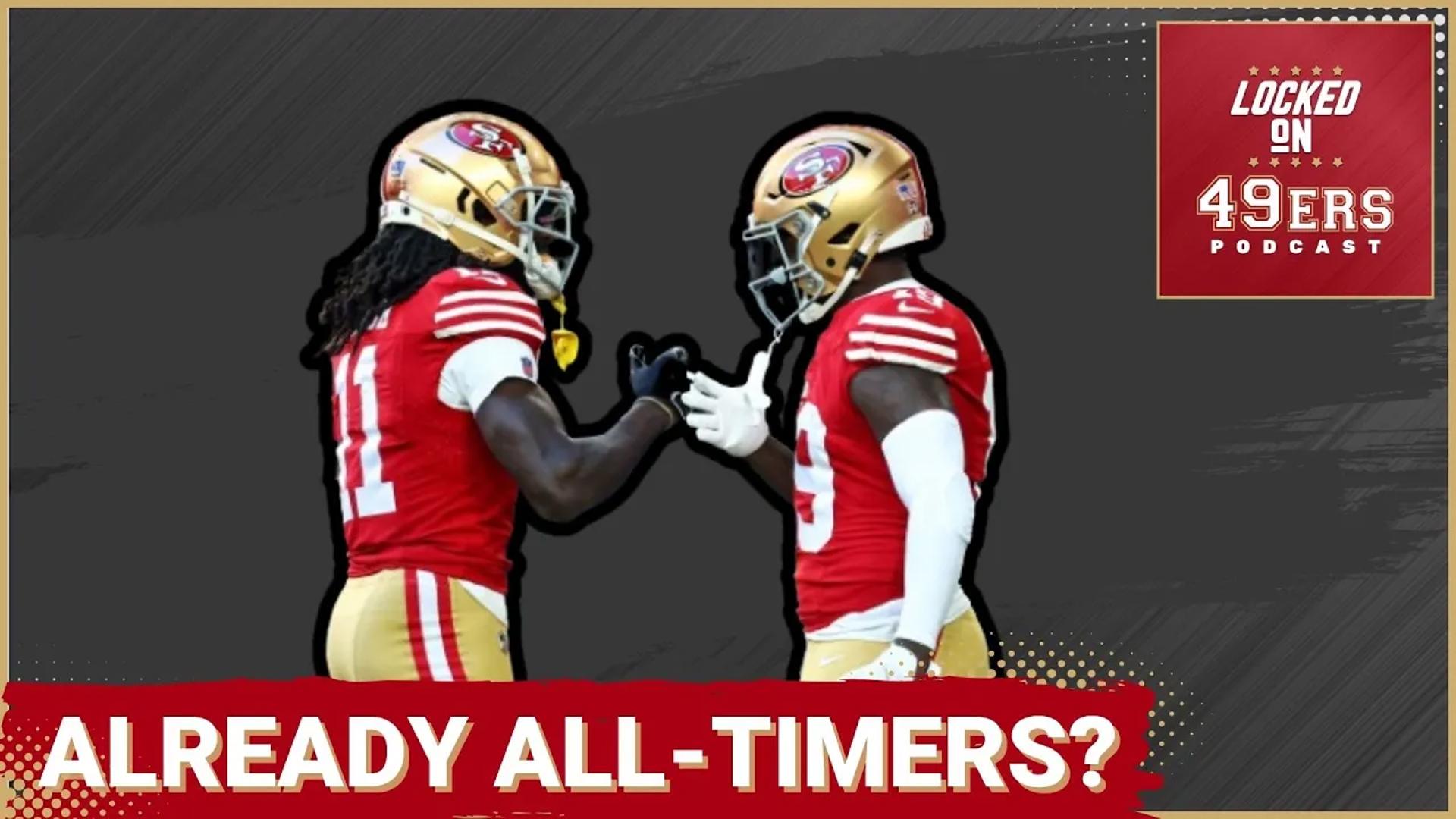 The San Francisco 49ers have the greatest collection of wide receivers in NFL history, including the on true GOAT in Jerry Rice.