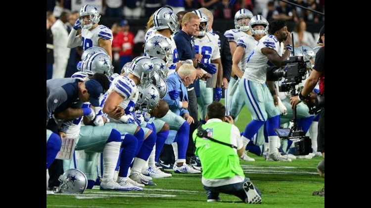 Dallas Cowboys and owner kneel before anthem on Monday Night Football