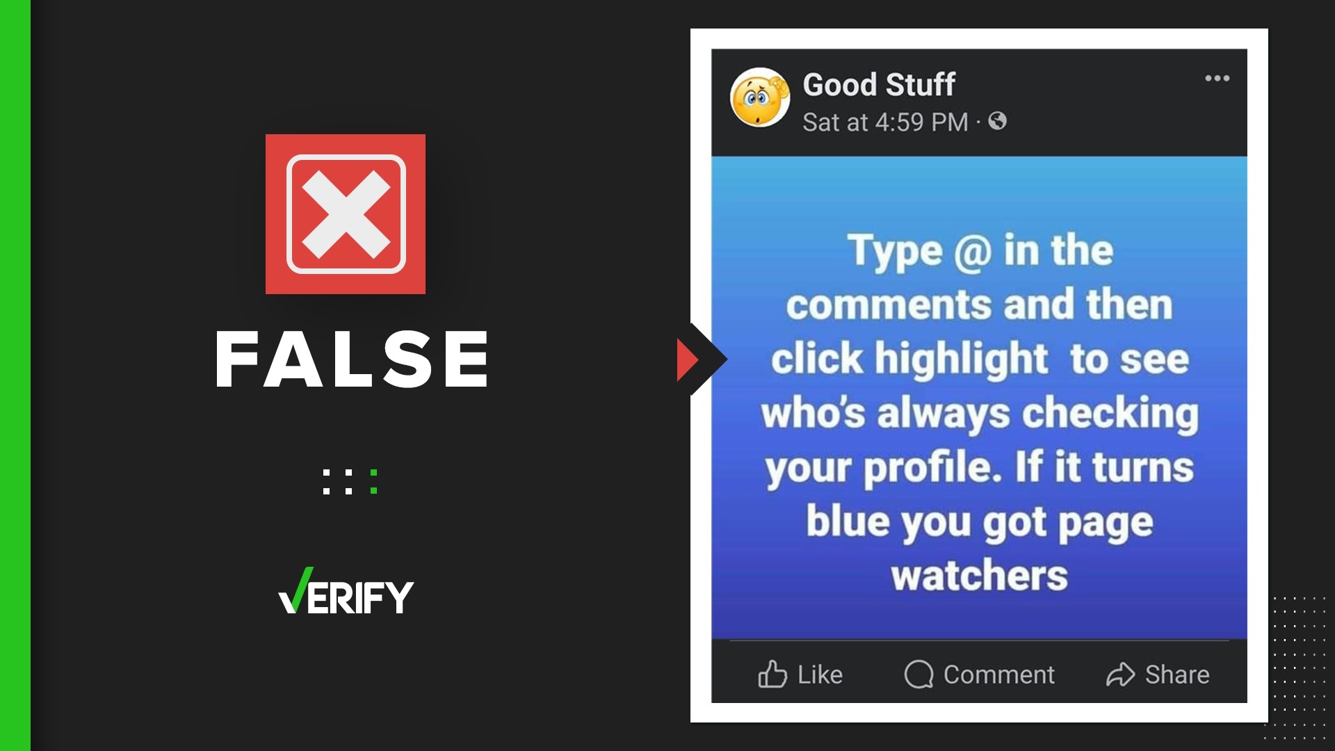 The @highlight tag notifies your friends of a post you wanted to amplify, it doesn't show who's been watching your Facebook page.