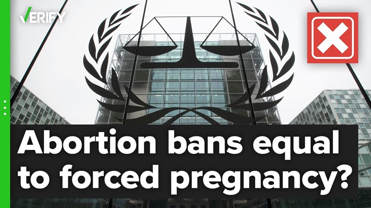 No, state abortion bans are not considered forced pregnancy, an international crime against humanity