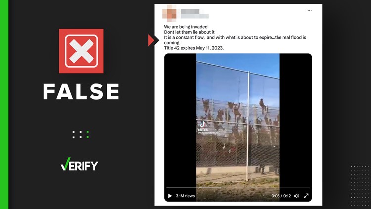 Video showing people scaling fence wasn't taken at US-Mexico border