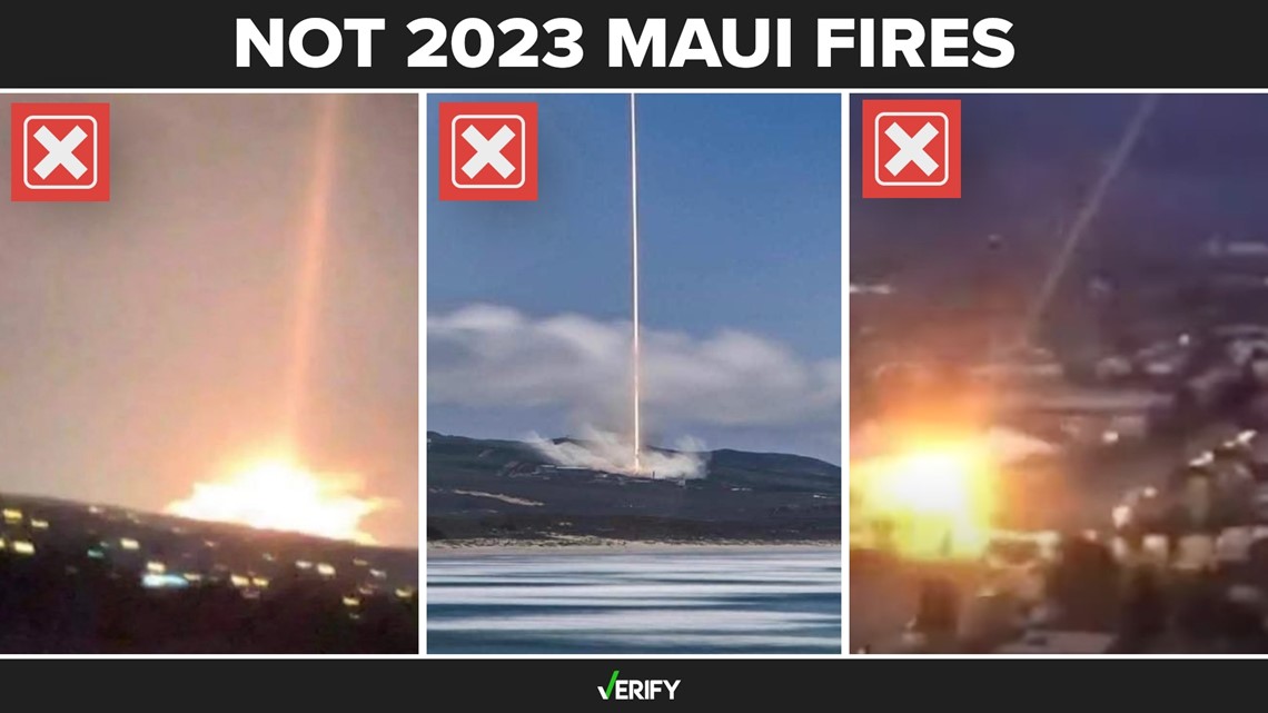 Viral photos of ‘directed energy weapons’ not from Maui fires