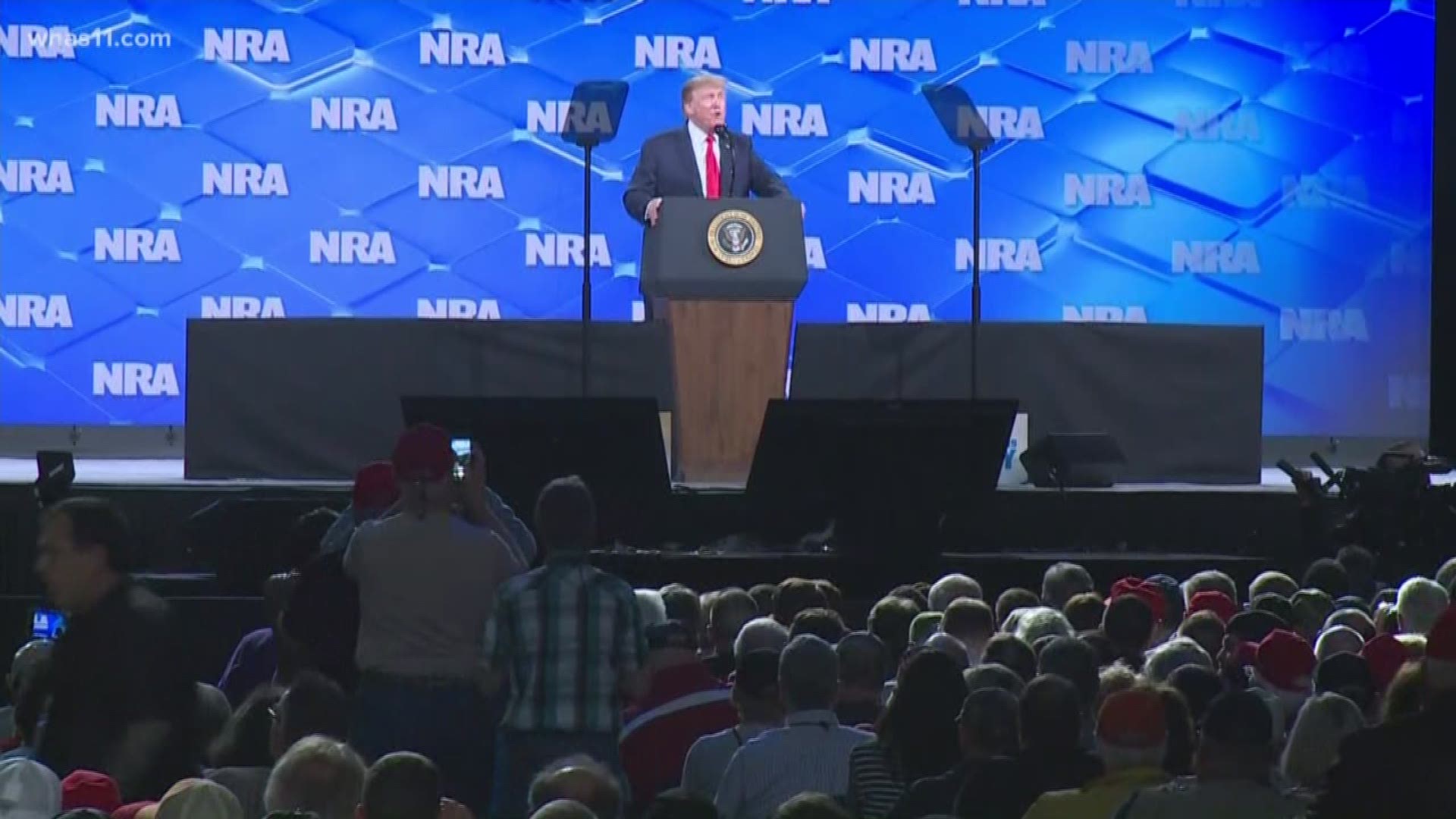 President Donald Trump claimed there was an assault on freedoms and the second amendment at the conference in Indiana.