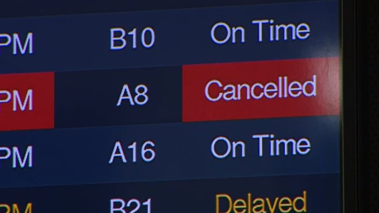 Spokane airport cancels, delays flights due to winter storm