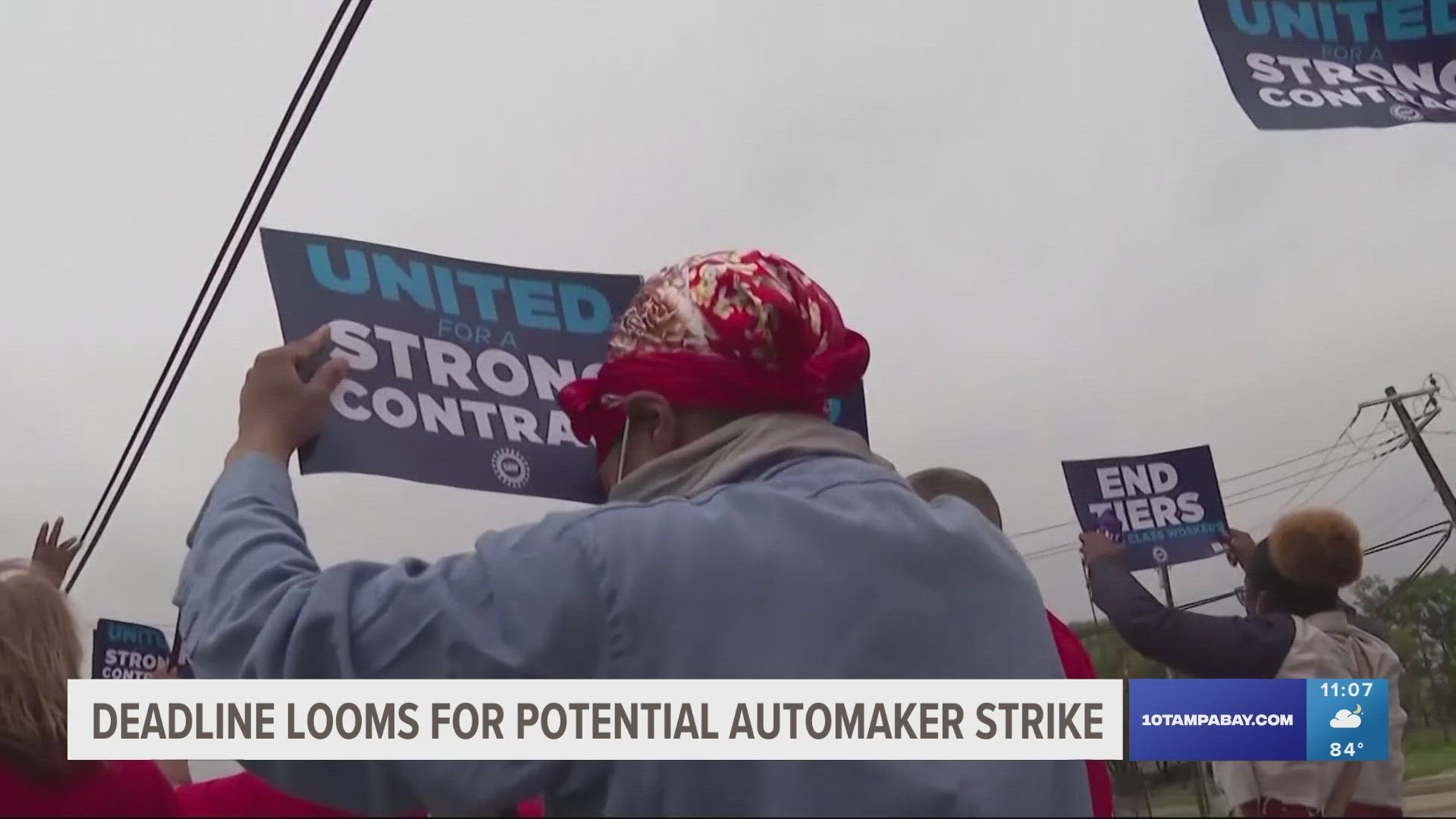The United Auto Workers union says it will go on strike at three factories as it presses companies to come up with better wage and benefit offers.