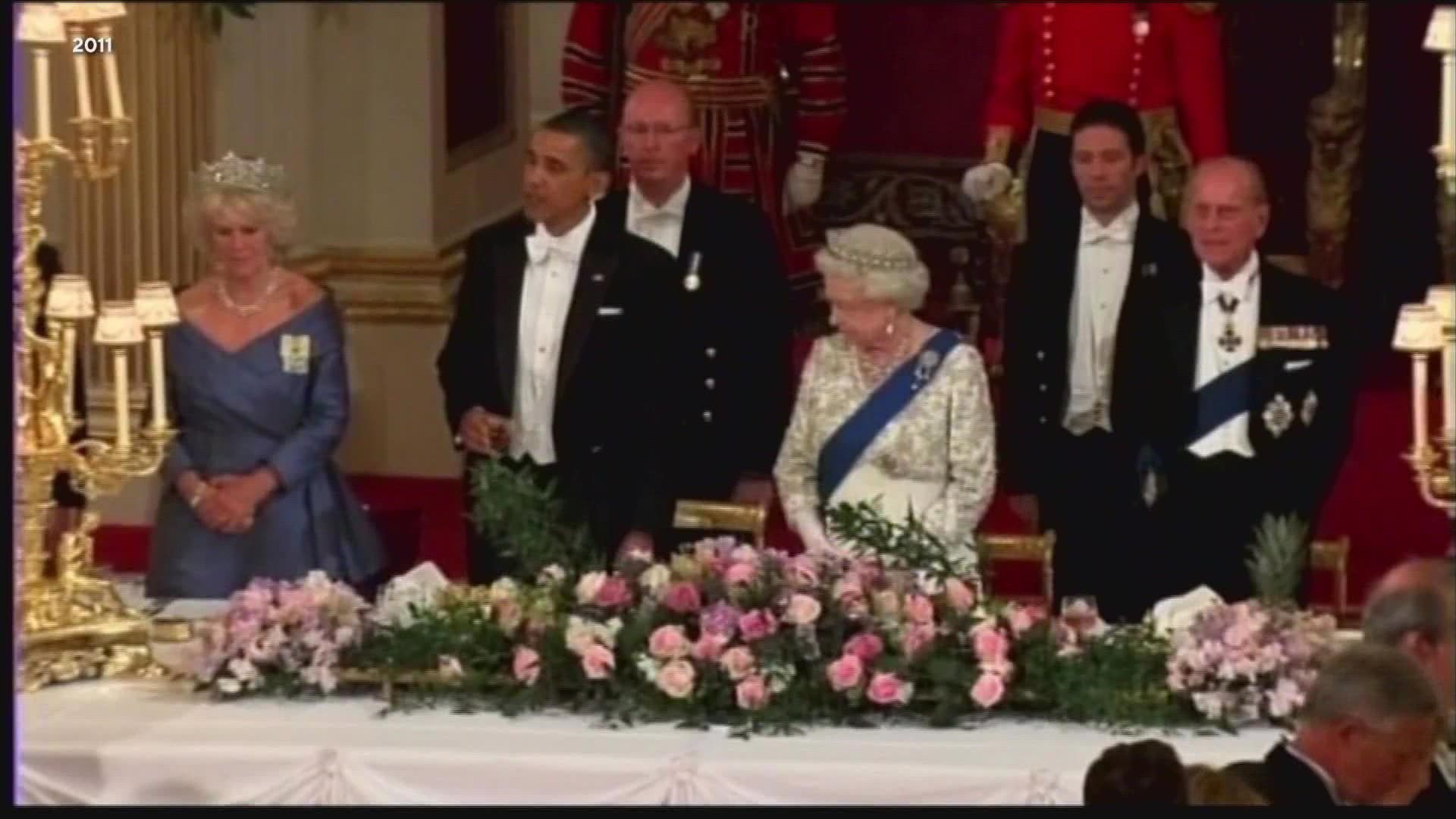 President Joe Biden and first lady Jill Biden paid their respects to Queen Elizabeth II as world leaders gathered in London ahead of the late monarch's state funeral